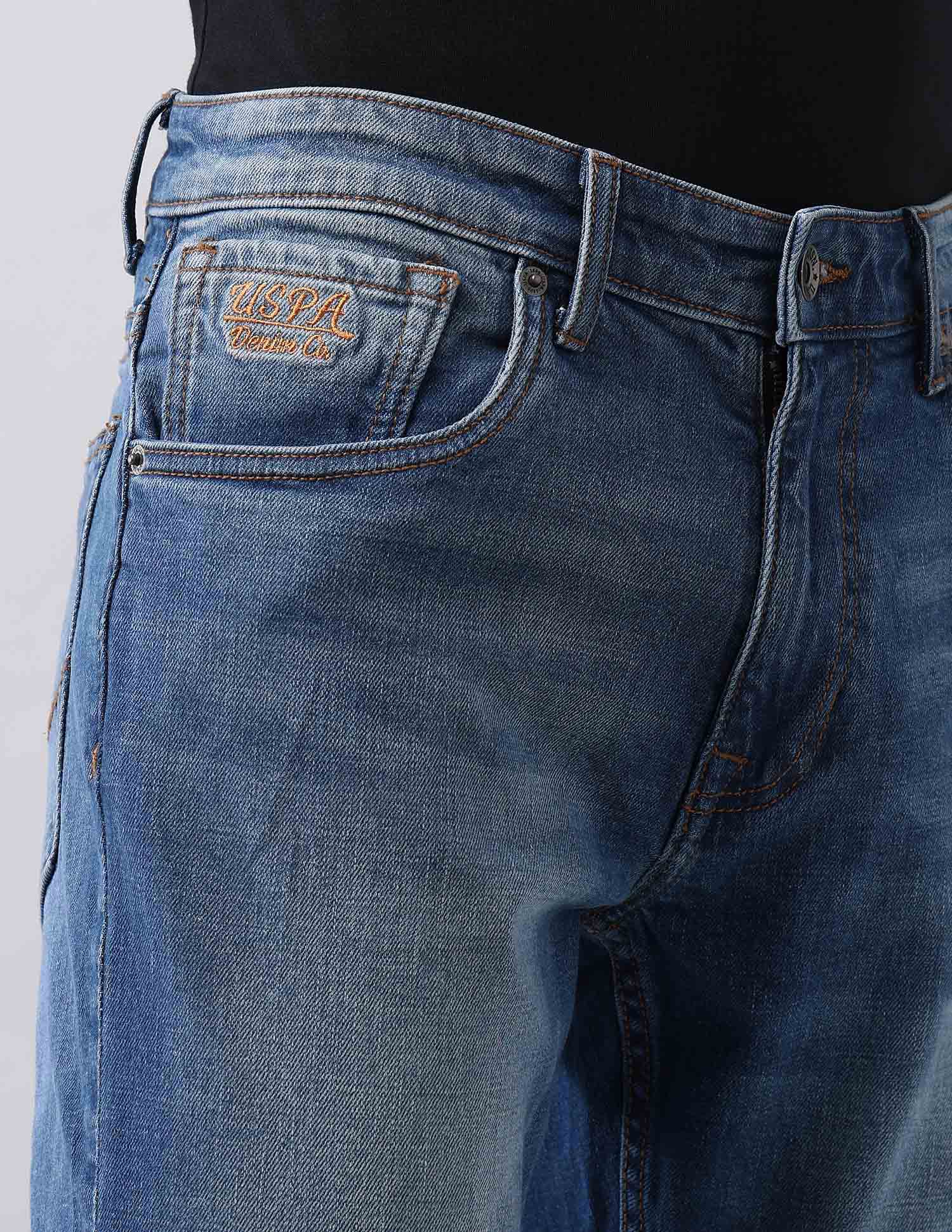 Brandon Slim Tapered Fit Blue Jeans Blue - U.S. POLO ASSN. | Large