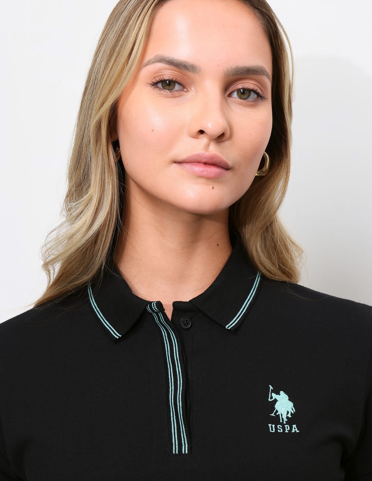 Tipped Collar Regular Fit Polo Shirt Balck - U.S. Polo Assn. India | Large