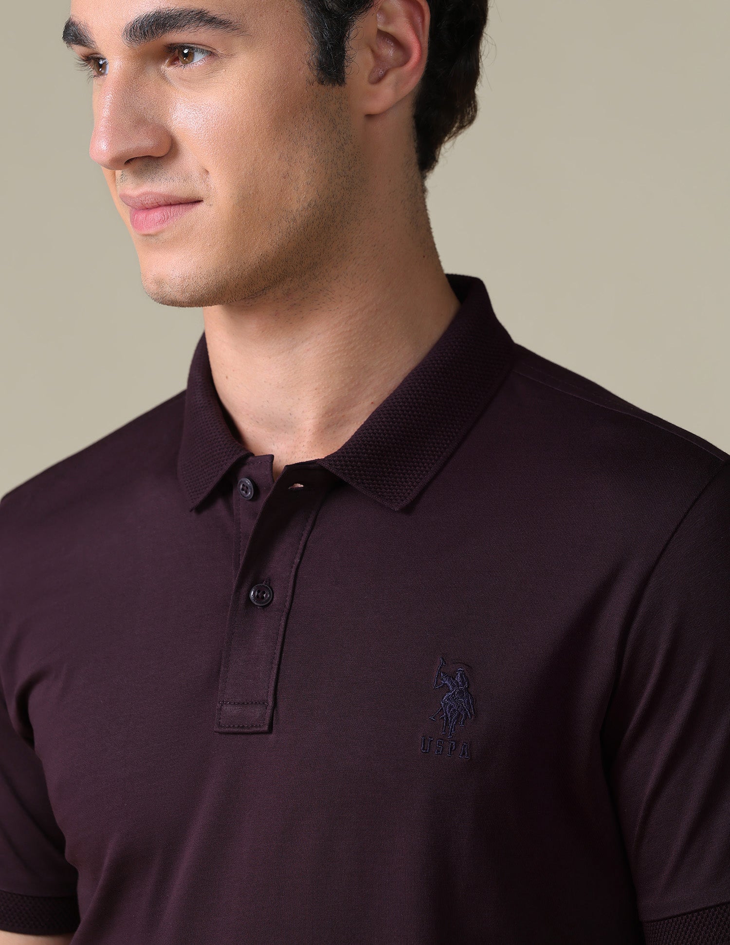 Regular Fit Solid Polo Shirt Purple - U.S. Polo Assn. India | Large