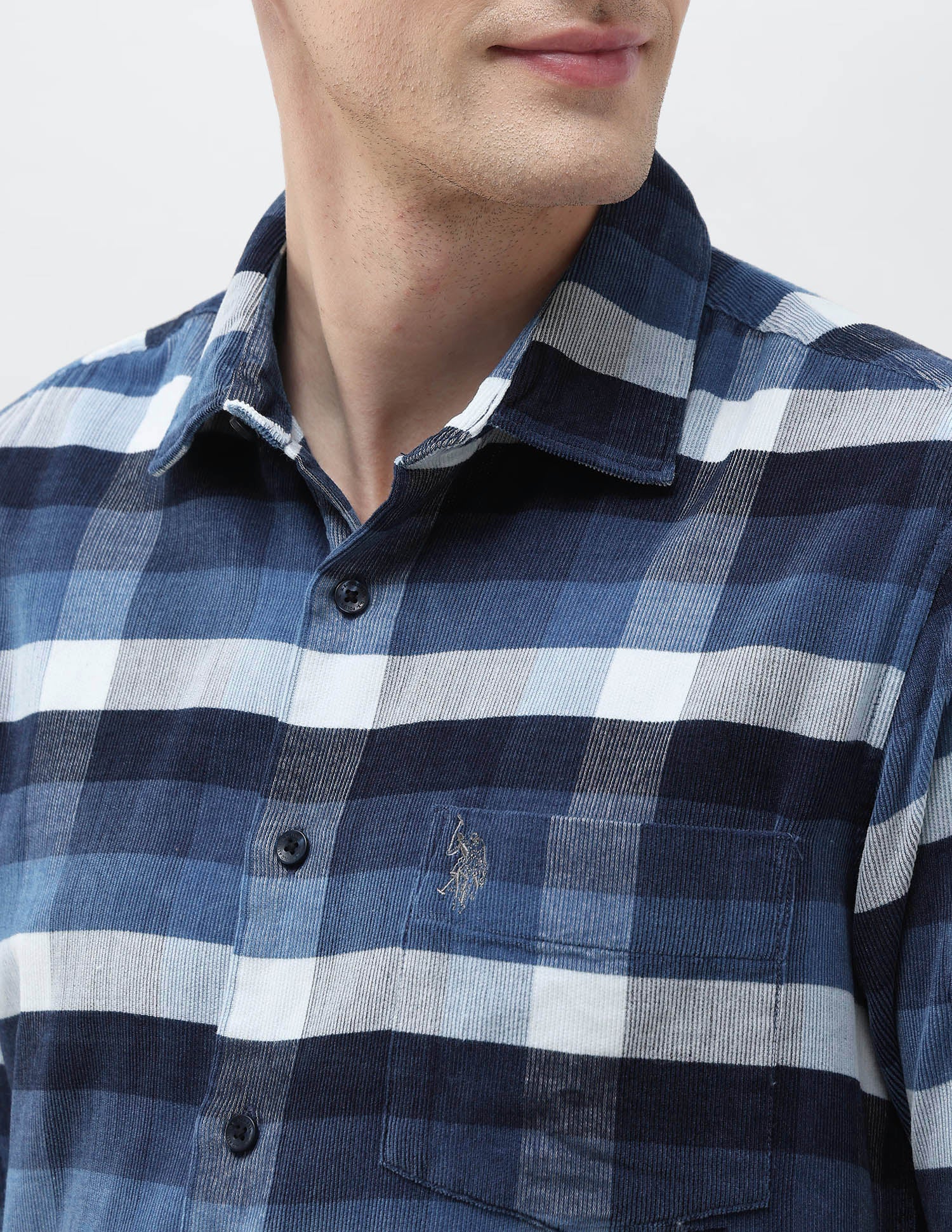 Corduroy Tailored Fit Shirt Navy - U.S. POLO ASSN. | Large