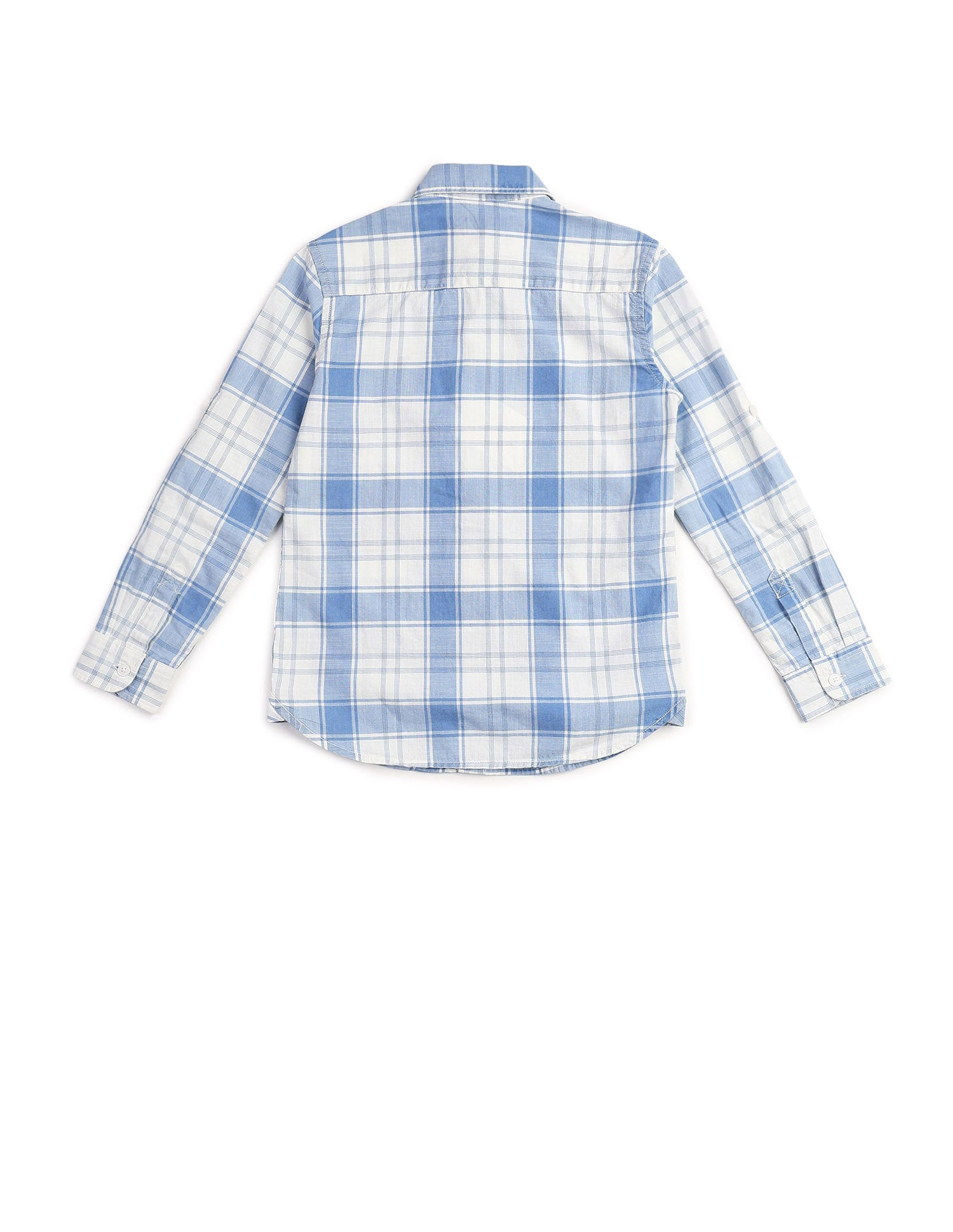 Boys Tartan Checked Regular Fit Shirt Blue - U.S. POLO ASSN. | Large