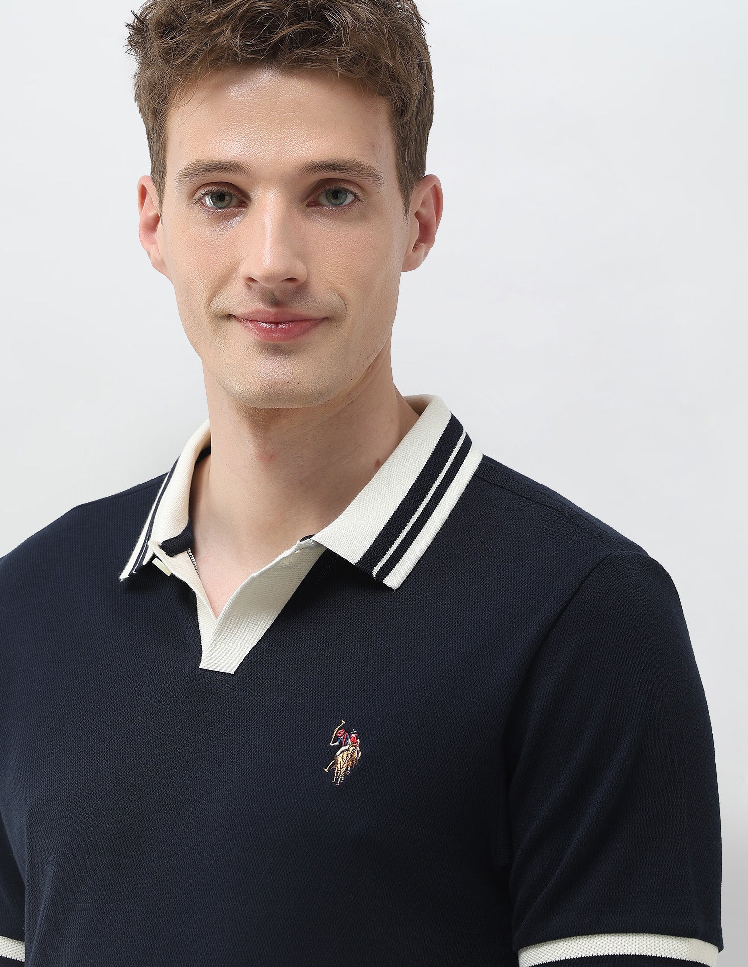 Solid Muscle Fit Polo Shirt Navy - U.S. Polo Assn. India | Large