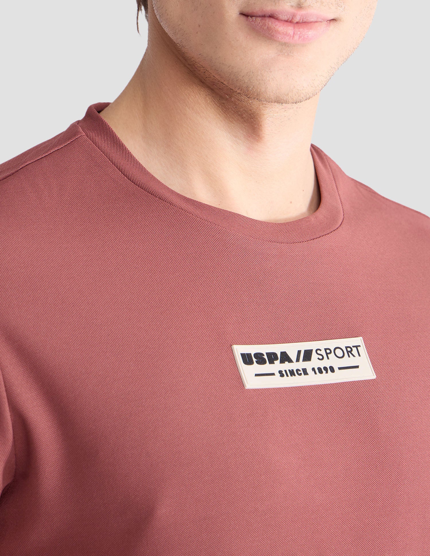 Solid Slim Fit Active T-Shirt Dark Pink - U.S. Polo Assn. India | Large