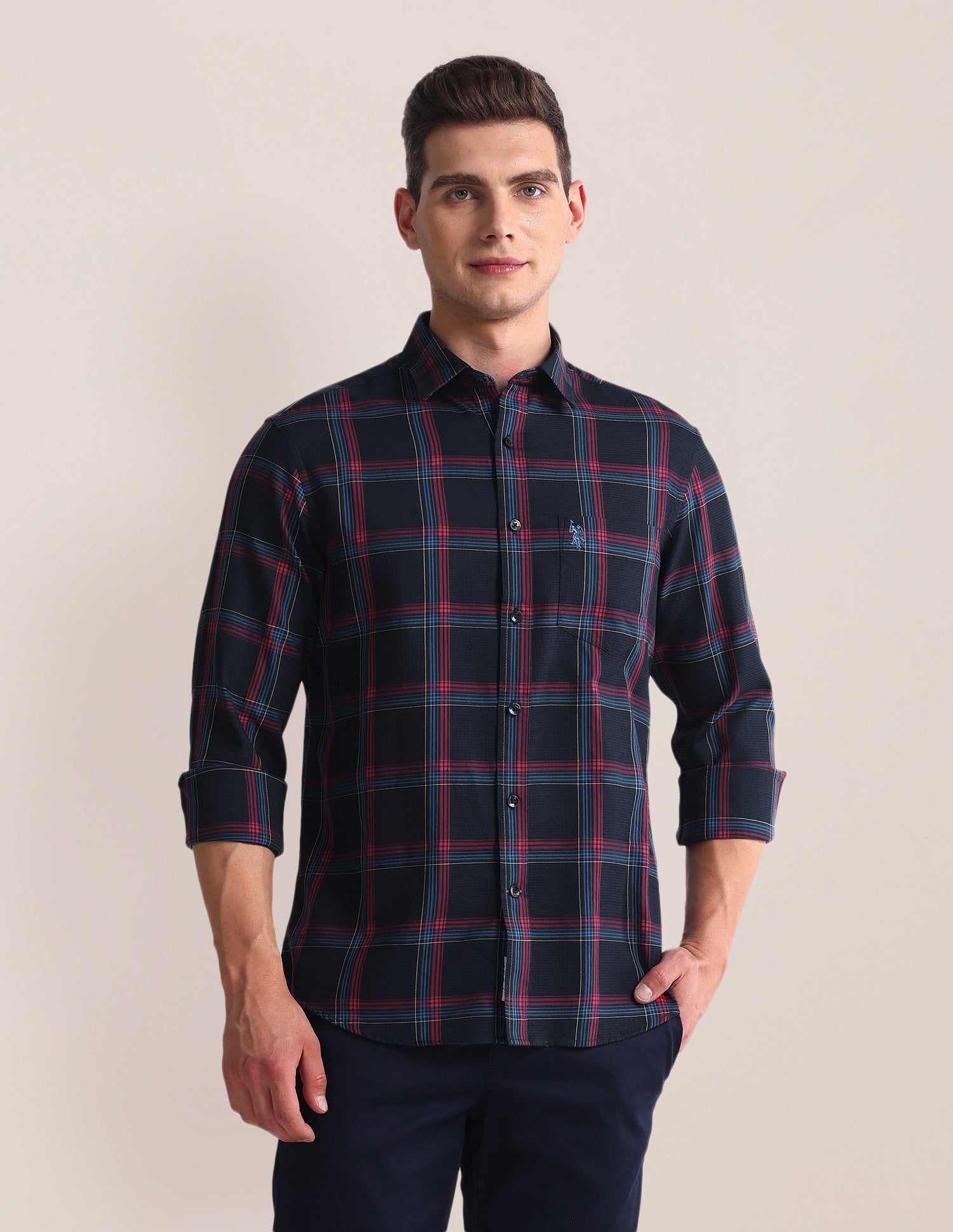 Tartan Check Twill Shirt Navy - U.S. Polo Assn. India | Large