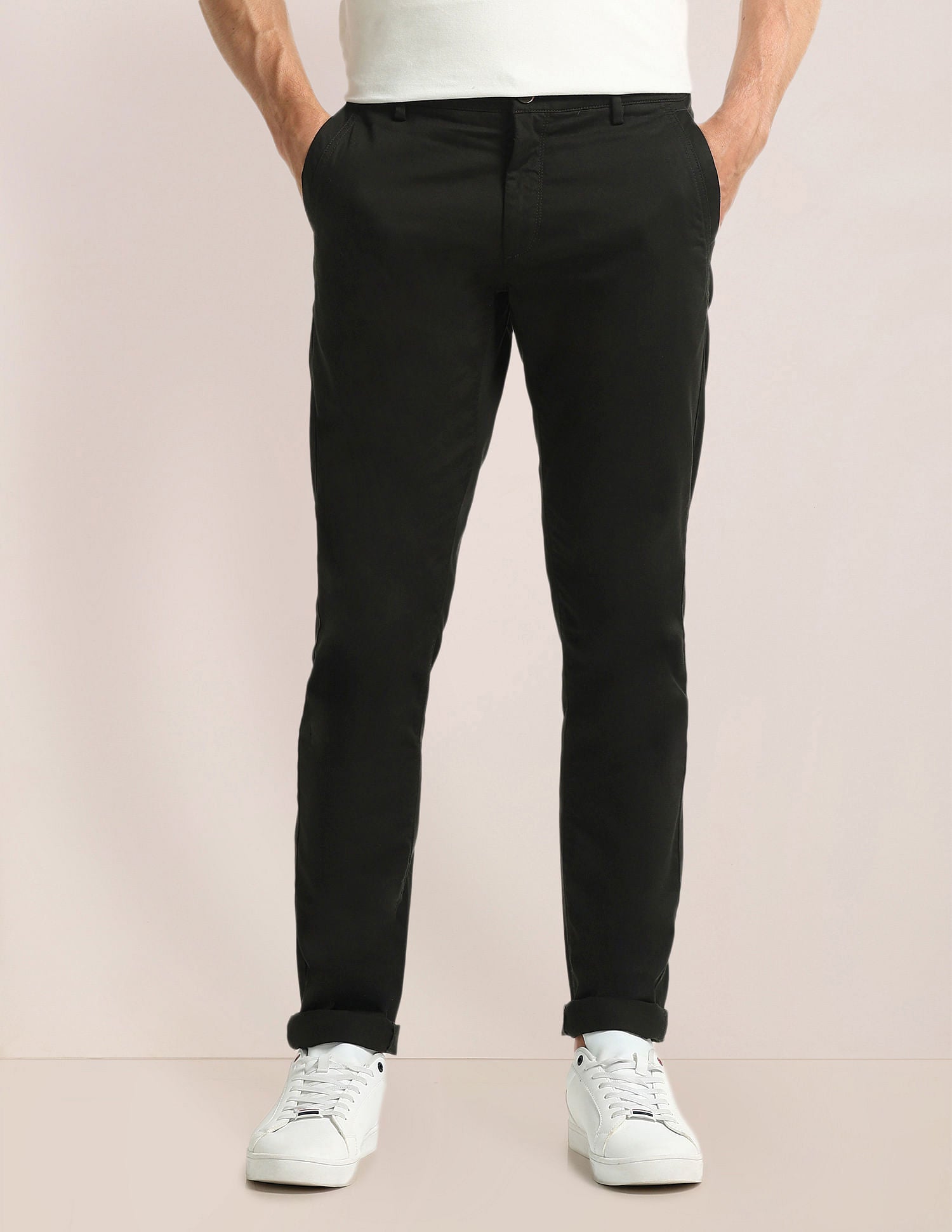 Austin Fit Solid Trousers Olive - U.S. POLO ASSN. | Large