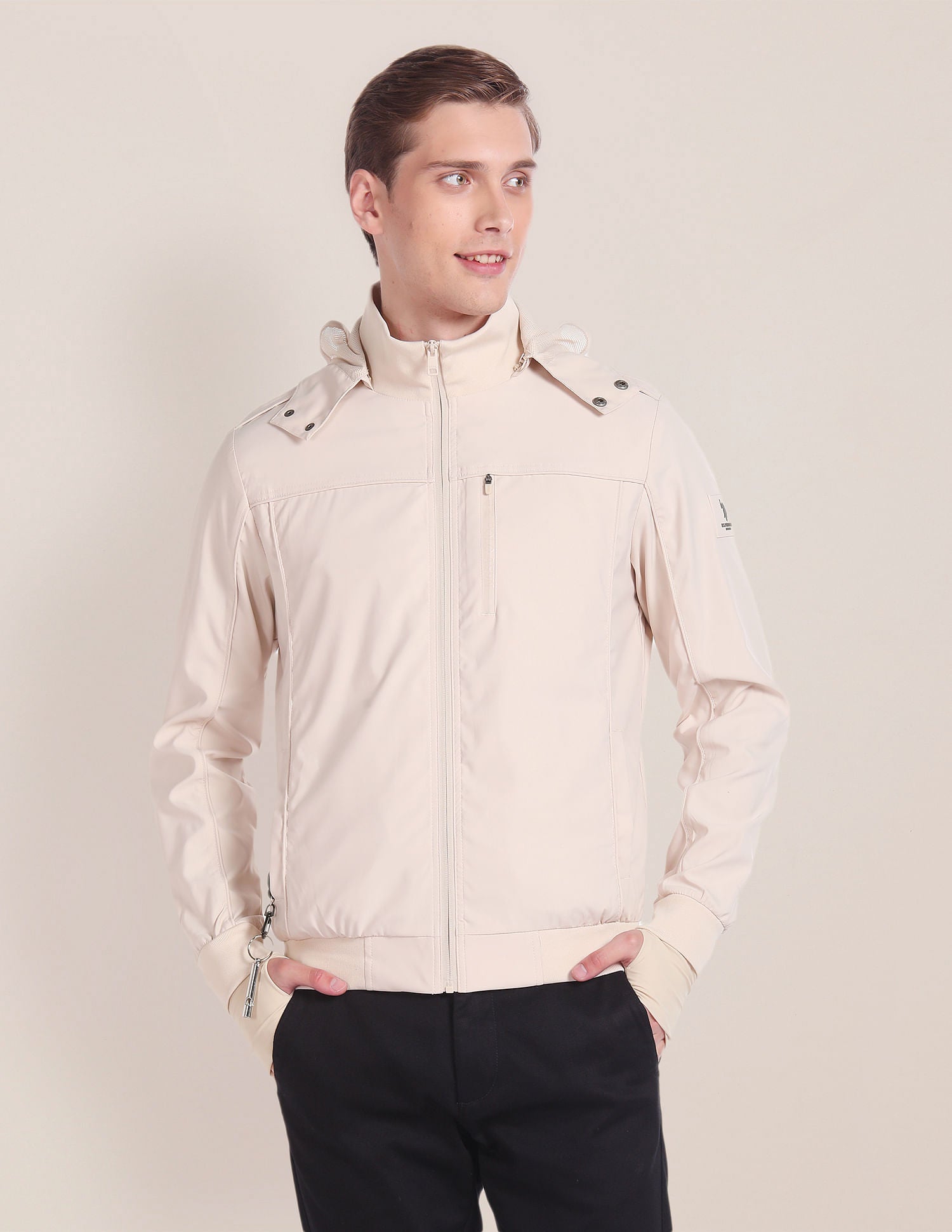 Detachable Neck Pillow Traveller Jacket Beige - U.S. POLO ASSN. | Large