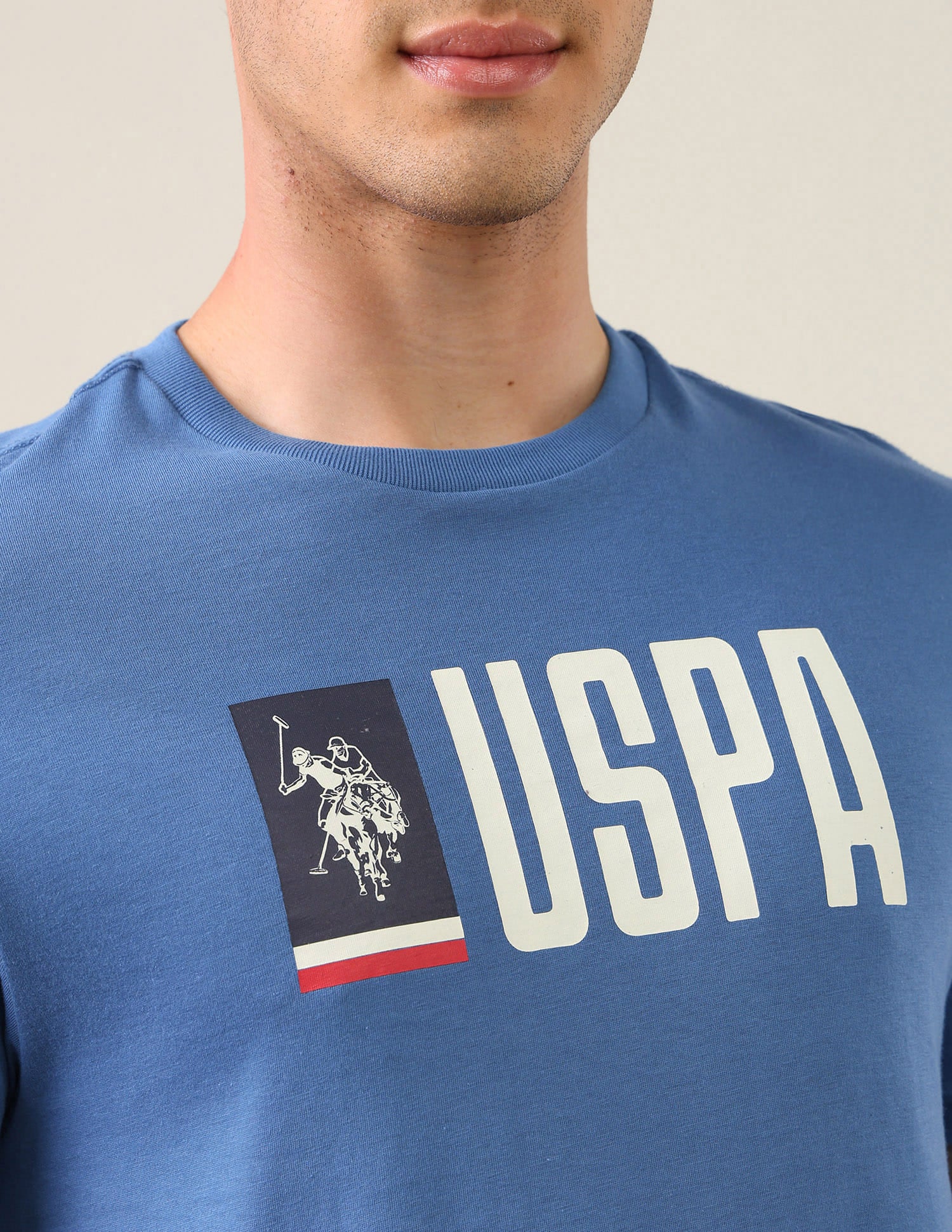 Brand Printed Regular Fit T-Shirt Blue - U.S. Polo Assn. India | Large