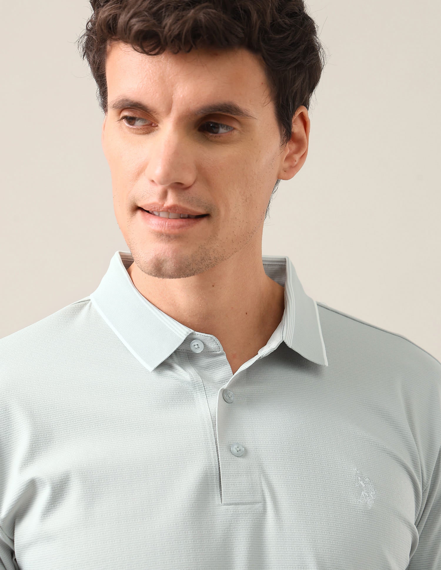 Solid Slim Fit Polo Shirt Green - U.S. Polo Assn. India | Large
