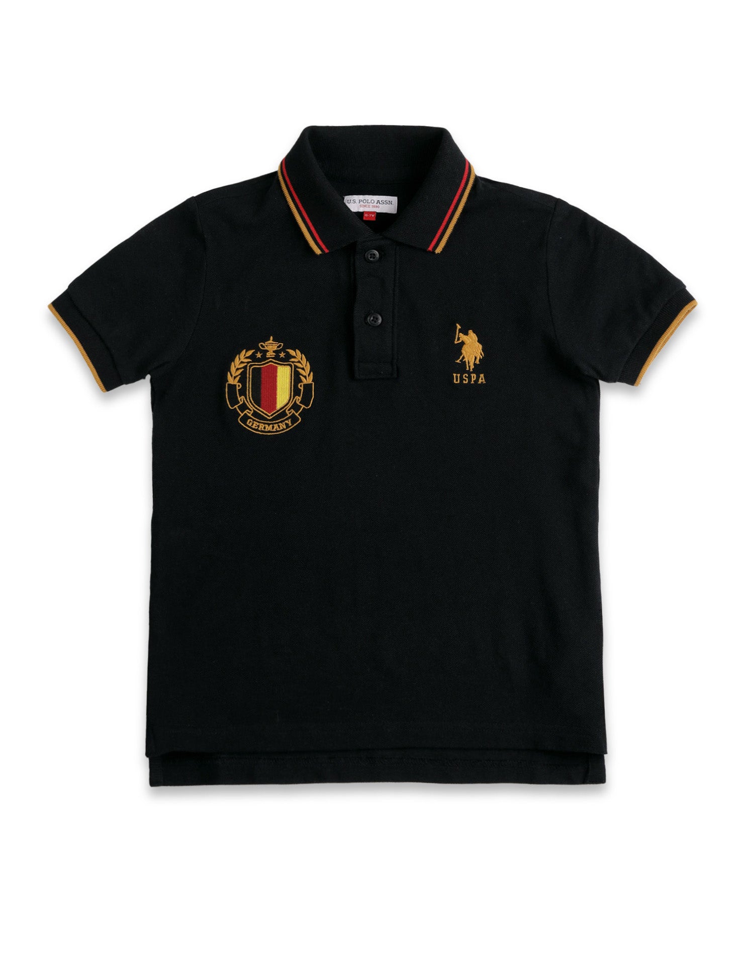 Boys Appliqued Regular Fit Polo Shirt Black - U.S. POLO ASSN. | Large