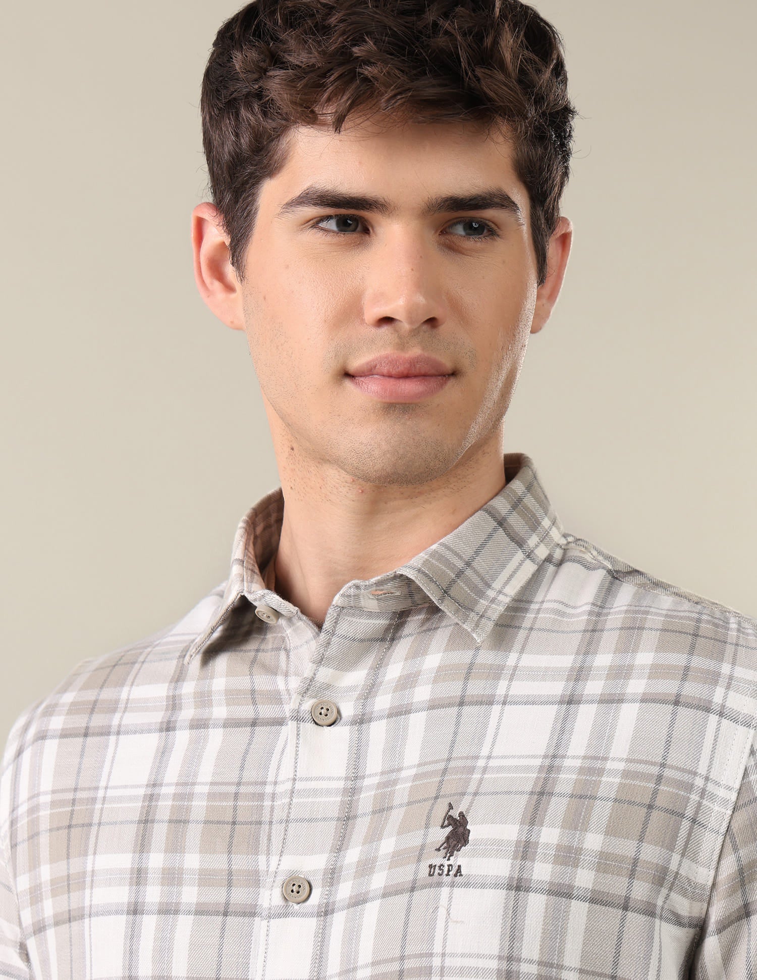 Twill Plaid Checked Shirt Green - U.S. Polo Assn. India | Large