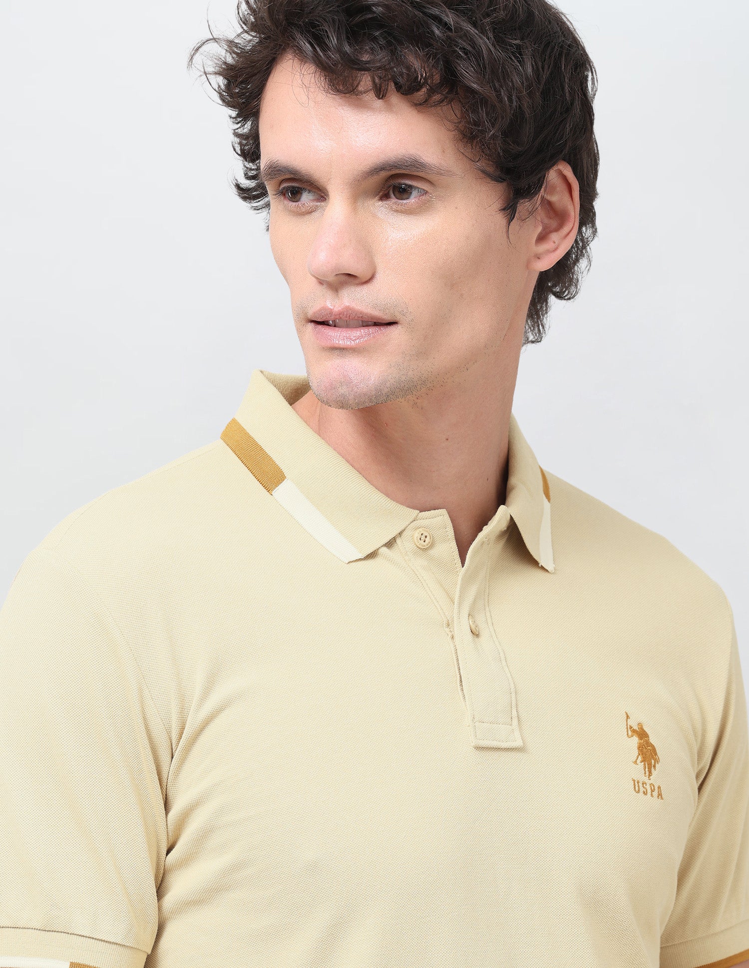 Solid Regular Fit Polo Shirt Yellow - U.S. Polo Assn. India | Large