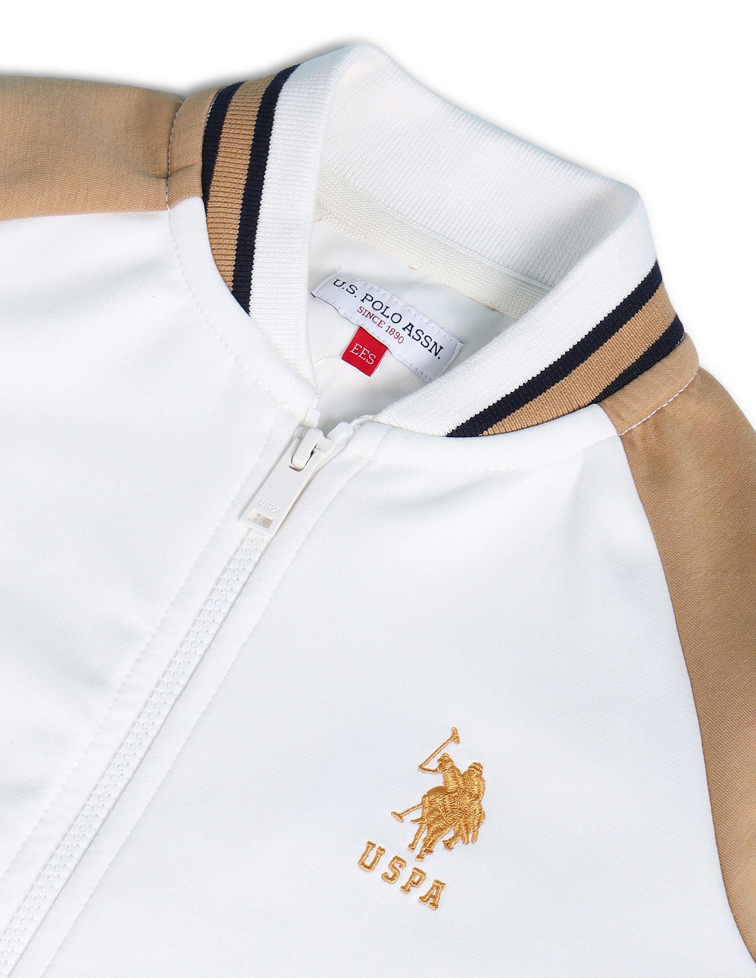 Boys Stand Neck Brand Sweatshirt White - U.S. POLO ASSN. | Large