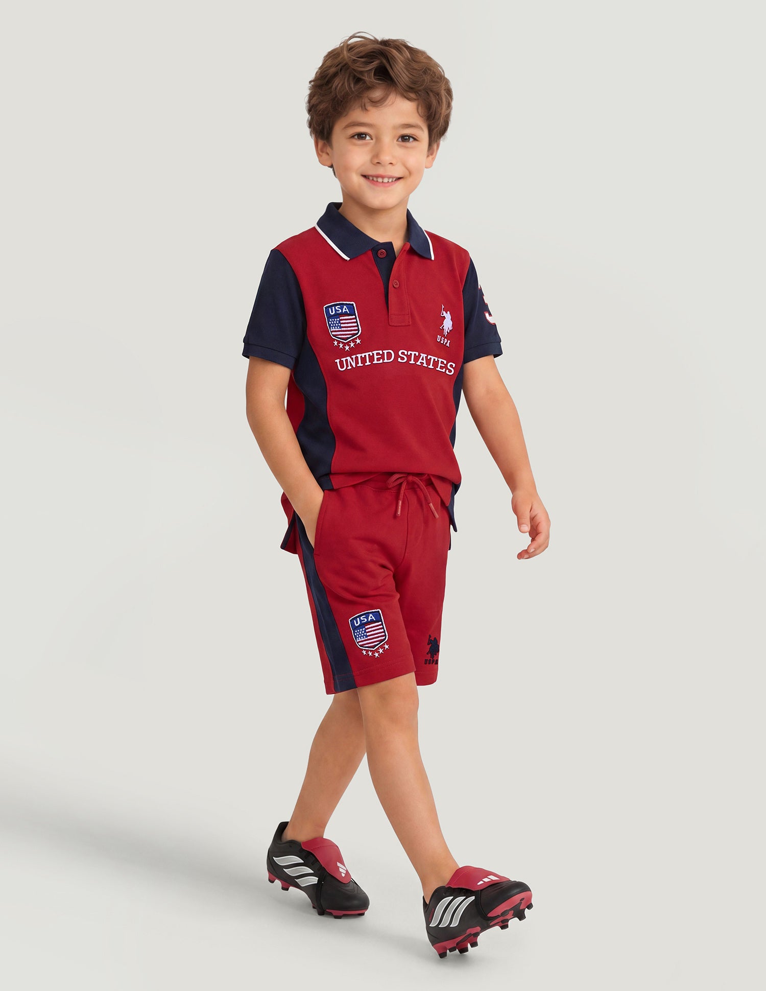 Mid Rise Solid Shorts Red - U.S. Polo Assn. India | Large