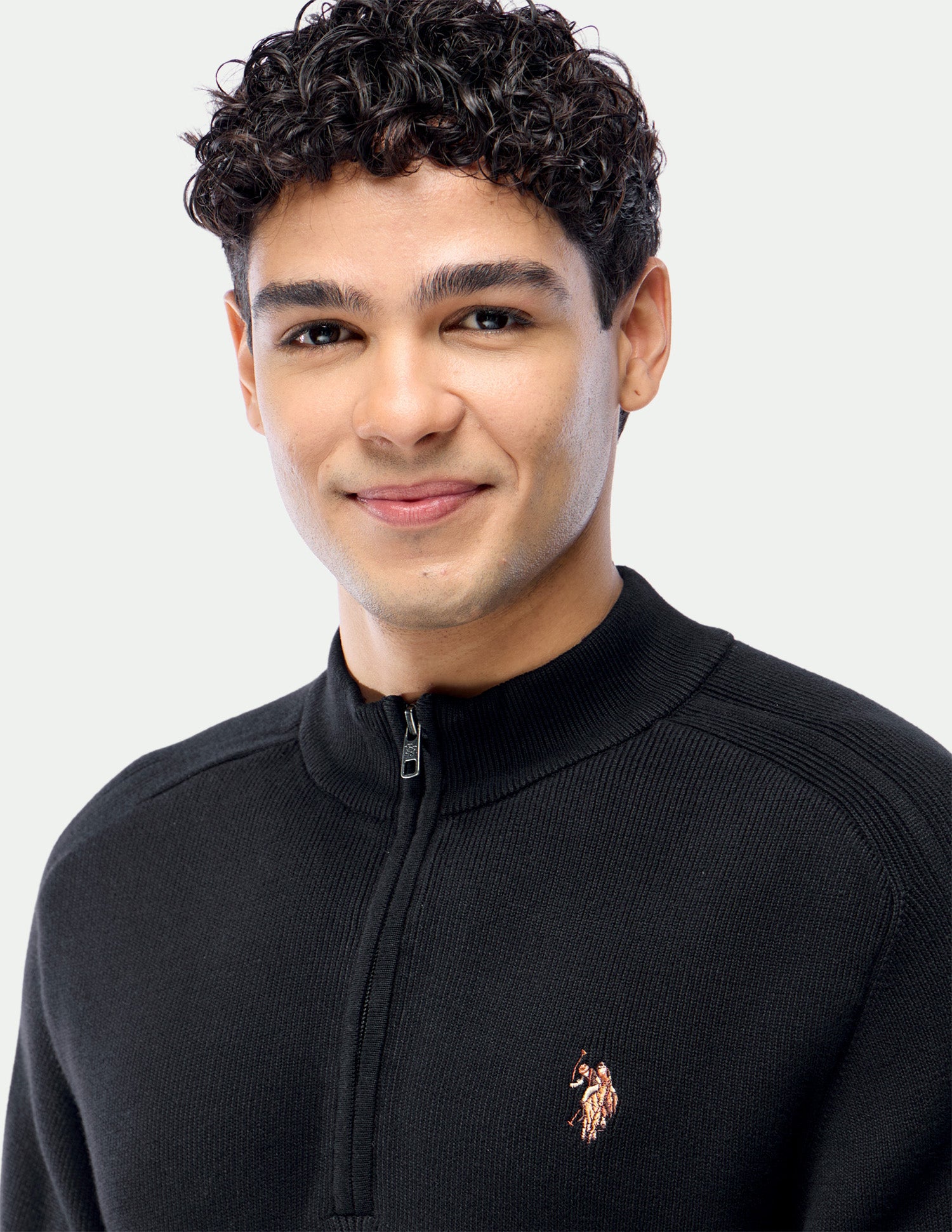 Solid Regular Fit Sweater Black - U.S. Polo Assn. India | Large