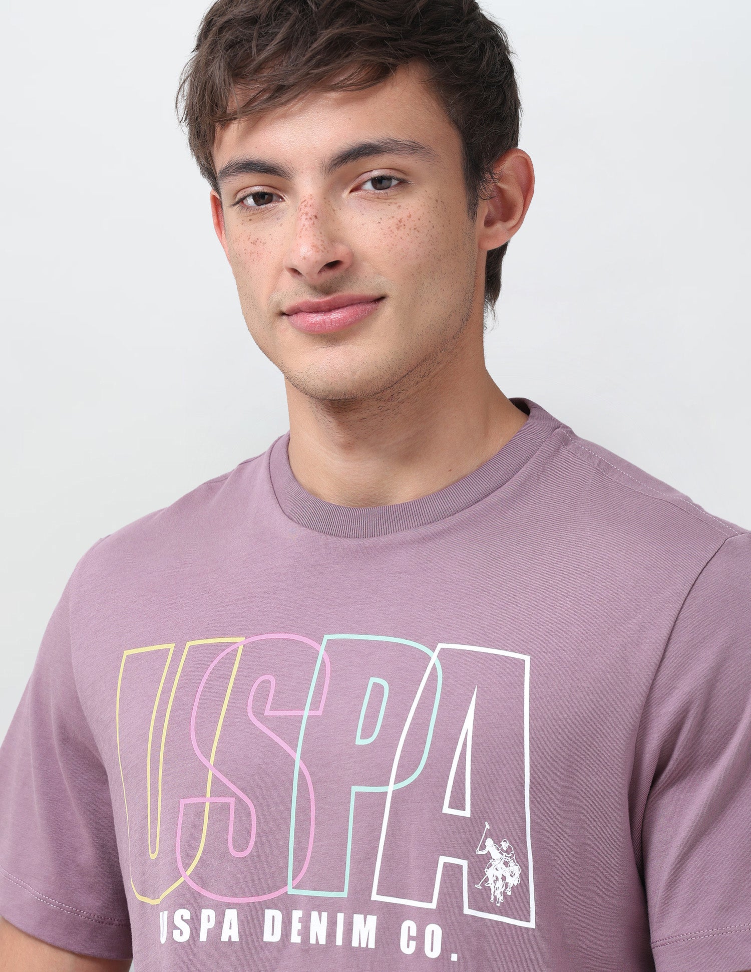 Typographic Brand Printed Relaxed Fit T-Shirt Pink - U.S. Polo Assn. India | Large