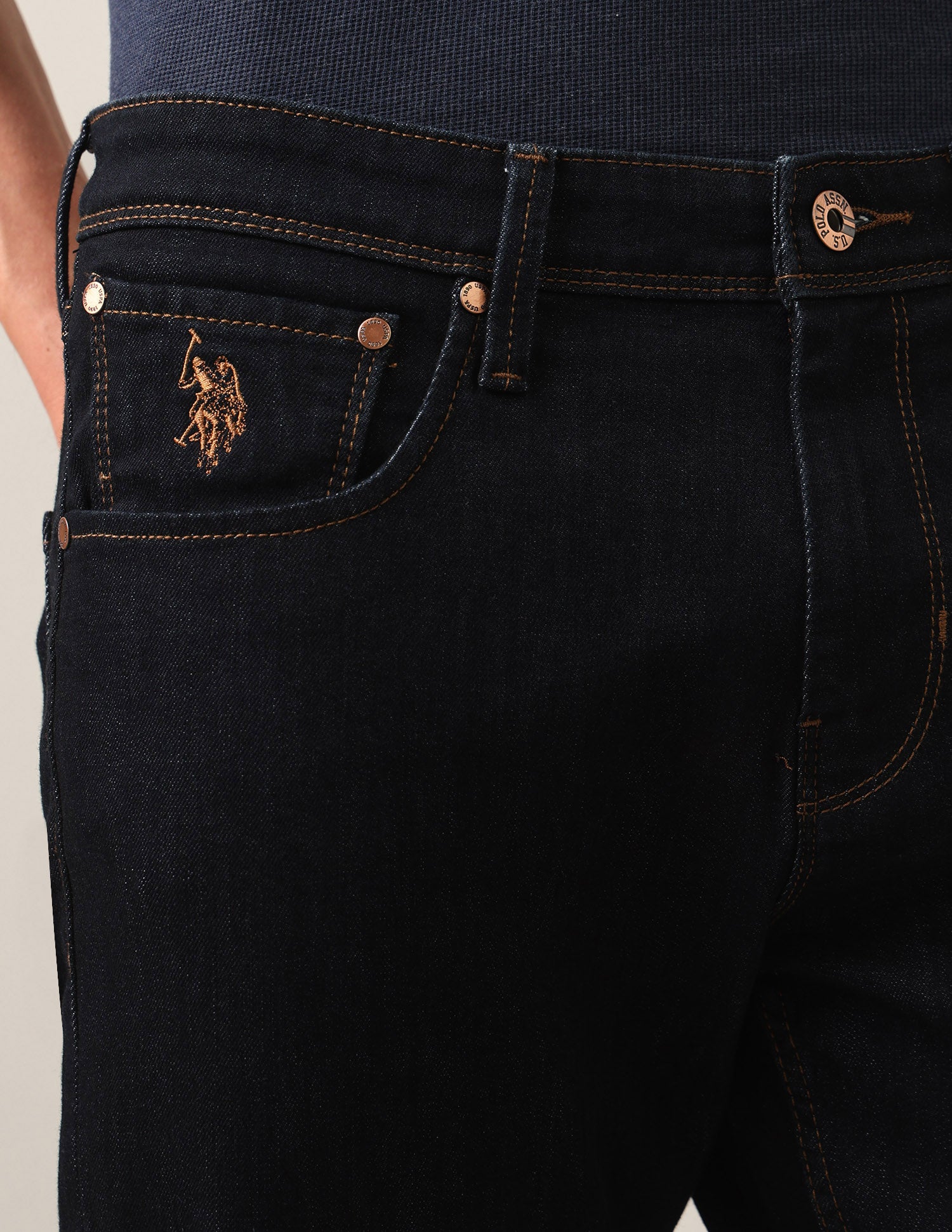 Henry Tapered Fit Blue Jeans Rinse Blue - U.S. Polo Assn. India | Large