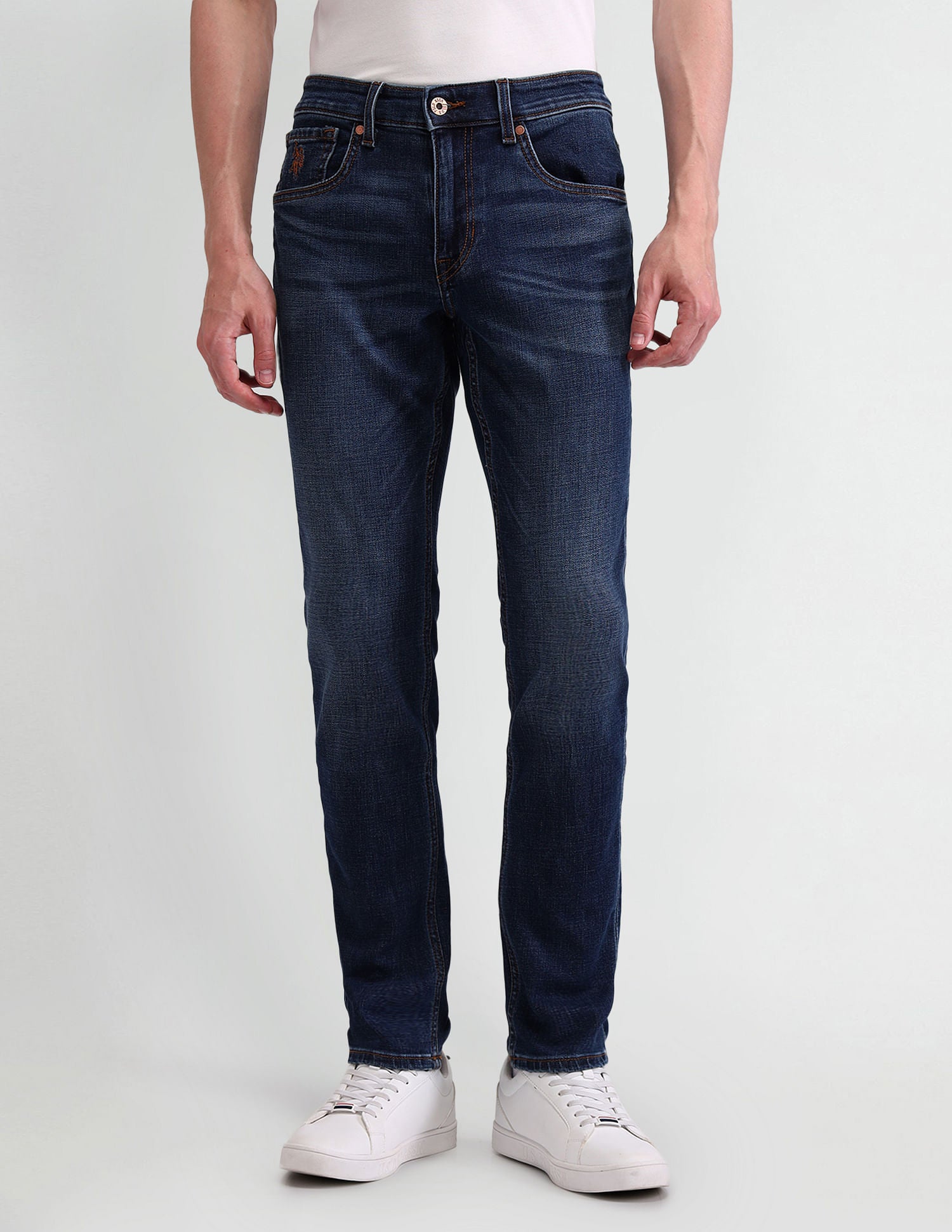 Brandon Slim Tapered Blue Jeans Blue - U.S. Polo Assn. India | Large