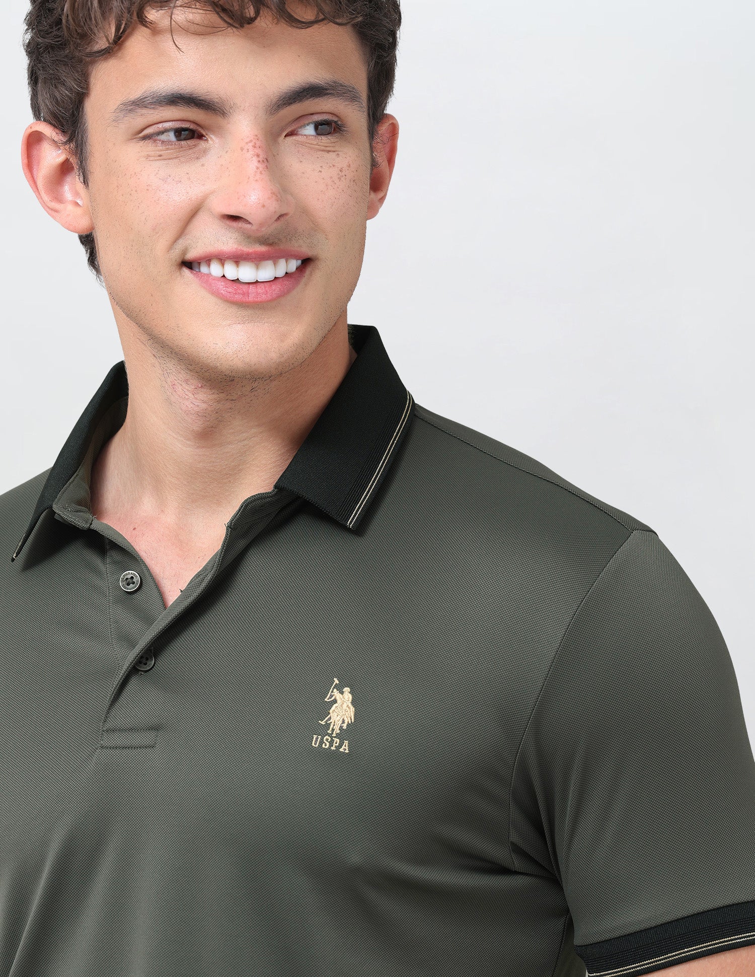 Solid Slim Fit Polo Shirt Dark Grey - U.S. Polo Assn. India | Large