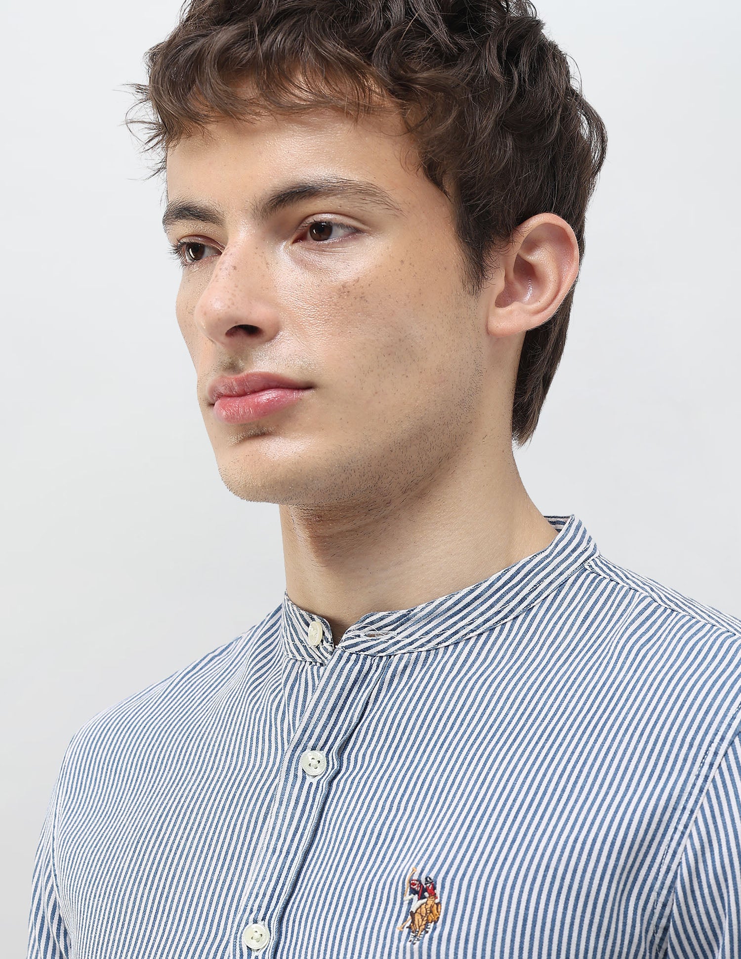 Vertical Striped Regular Fit Shirt Dark Indigo - U.S. Polo Assn. India | Large