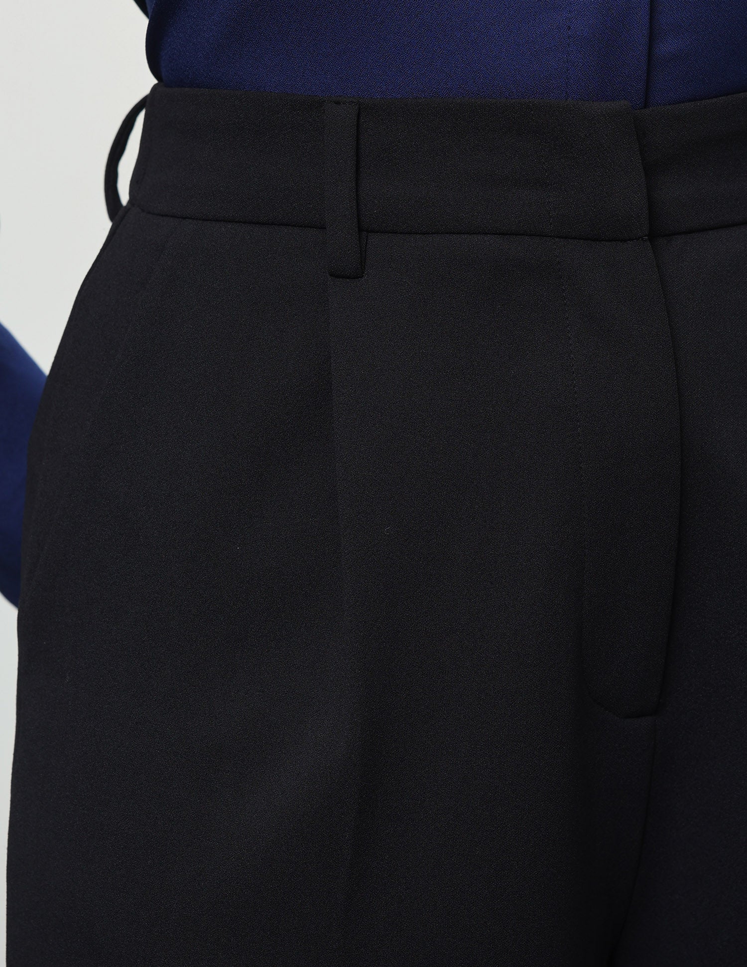 Pleated Wide Leg Fit Trousers Black - U.S. Polo Assn. India | Large