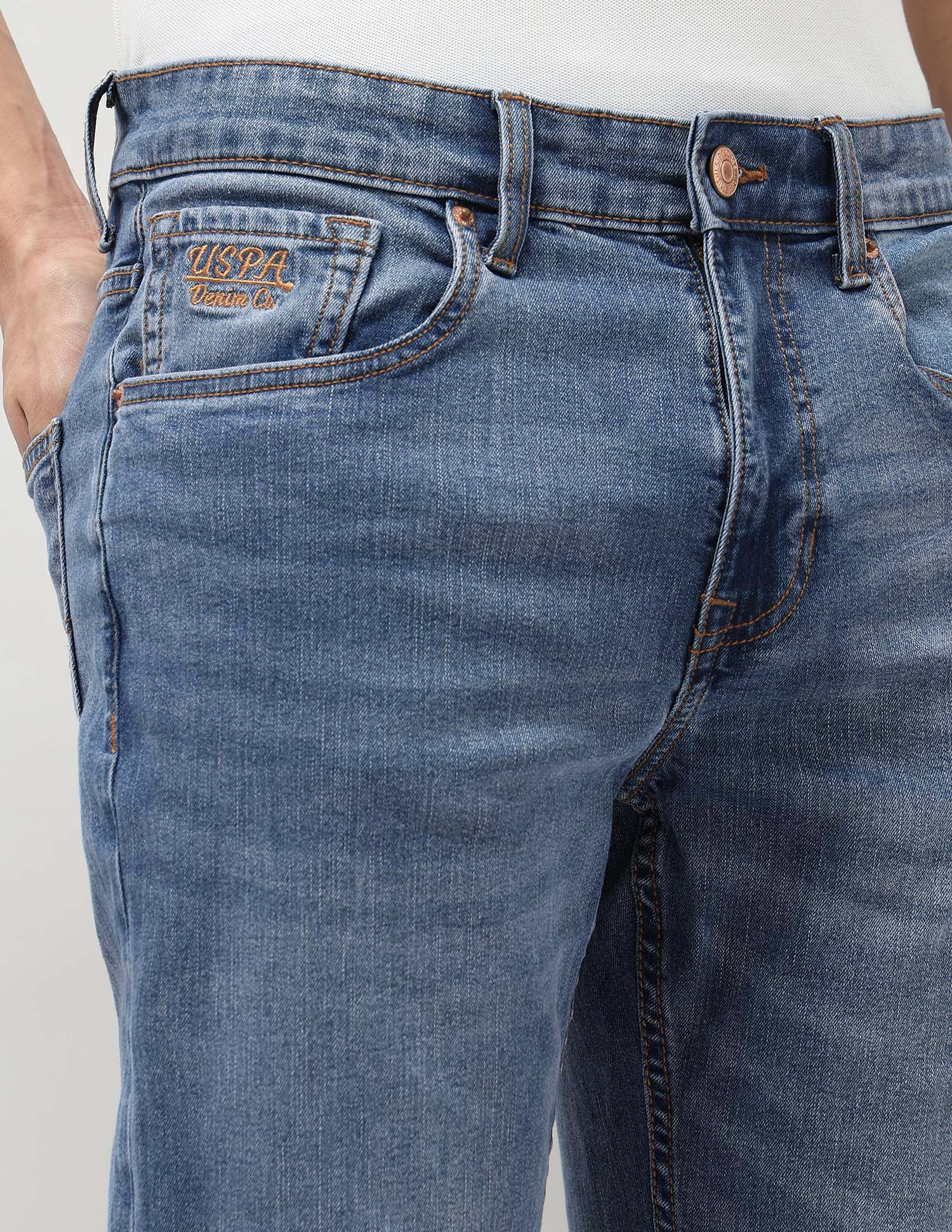 Harold Slim Straight Fit Blue Jeans Indigo - U.S. Polo Assn. India | Large