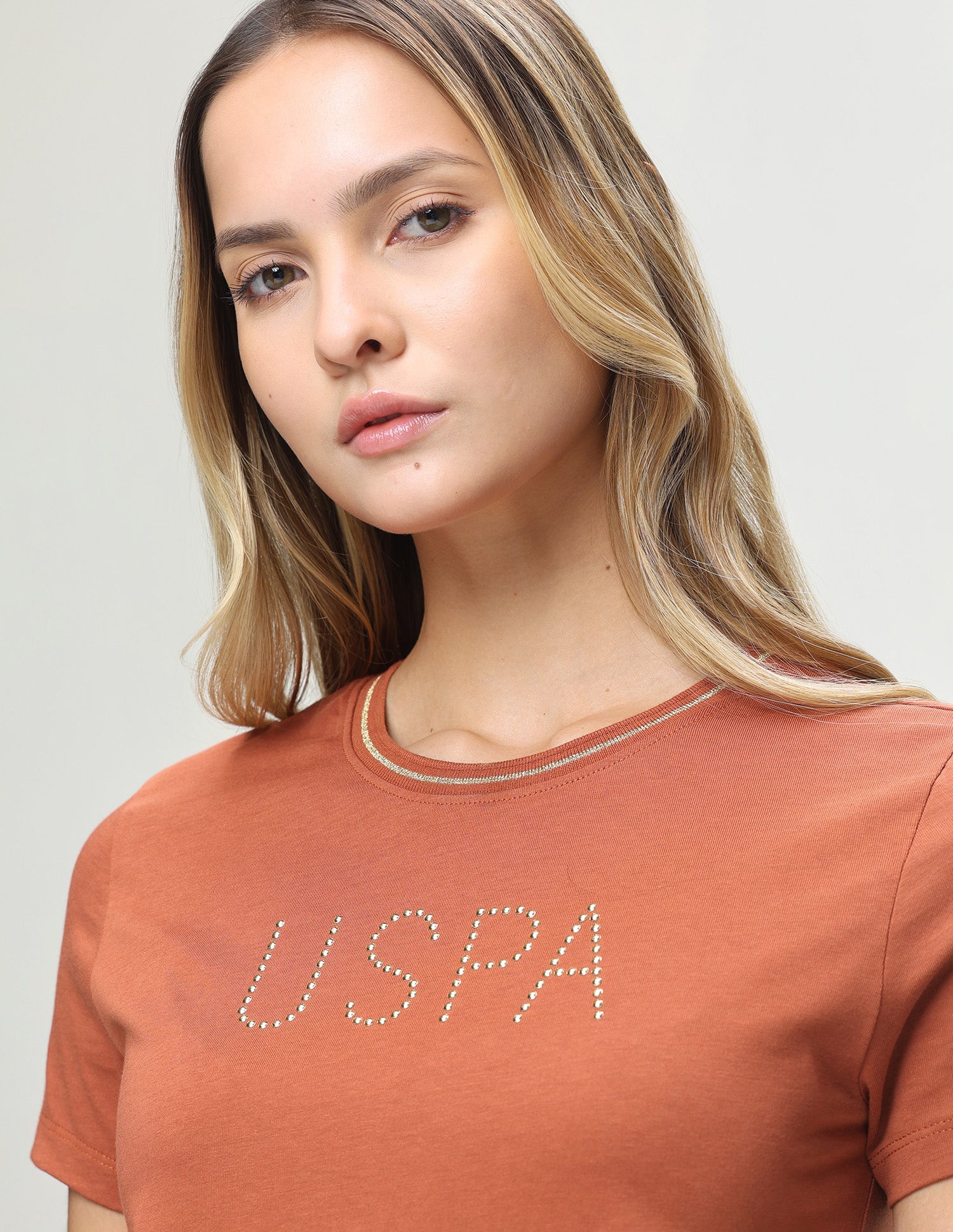 Brand Embellished Regular Fit T-Shirt Rust - U.S. Polo Assn. India | Large