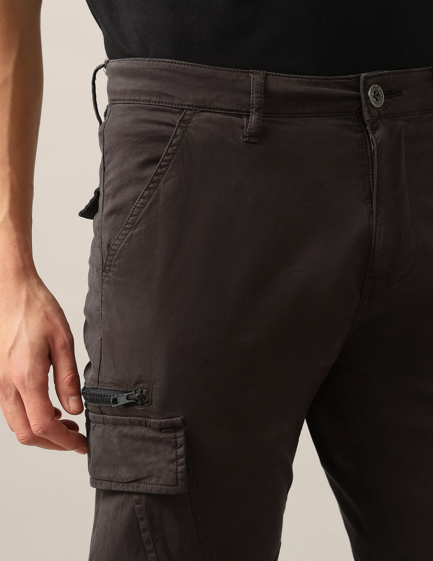 Harold Slim Straight Fit Twill Cargos Brown - U.S. Polo Assn. India | Large