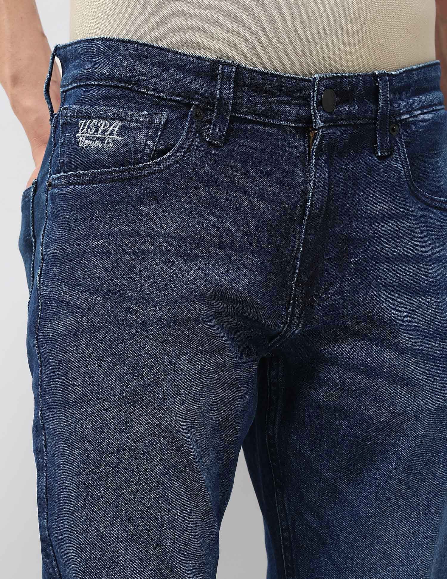 Brandon Slim Tapered Fit Blue Jeans Dark Blue - U.S. Polo Assn. India | Large