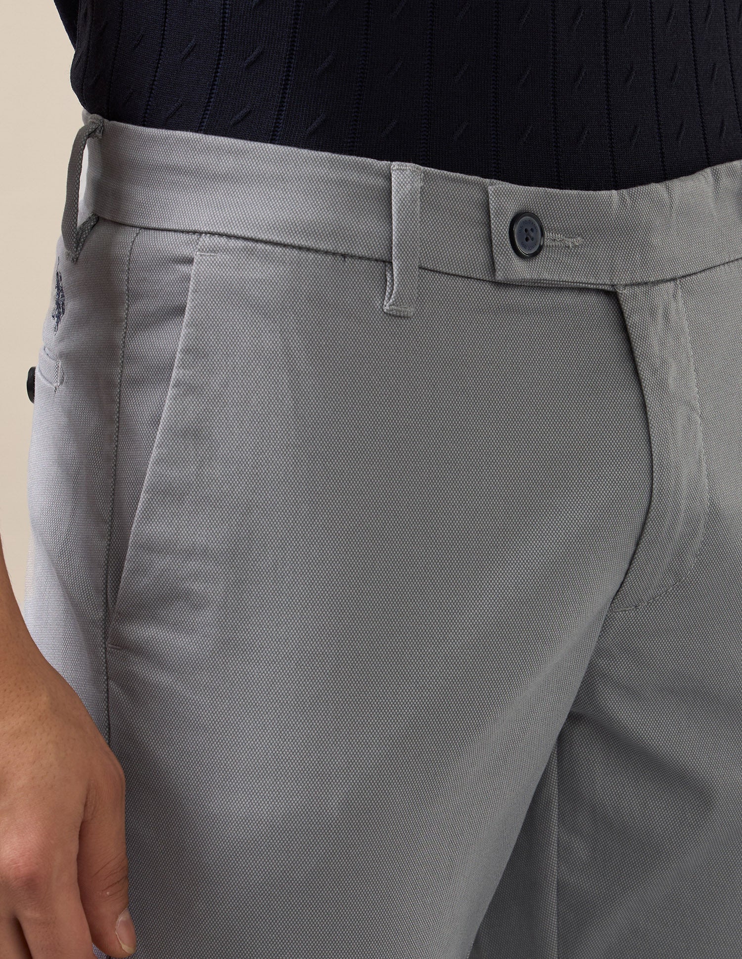Austin Slim Fit Satin Trousers Mid Grey - U.S. Polo Assn. India | Large