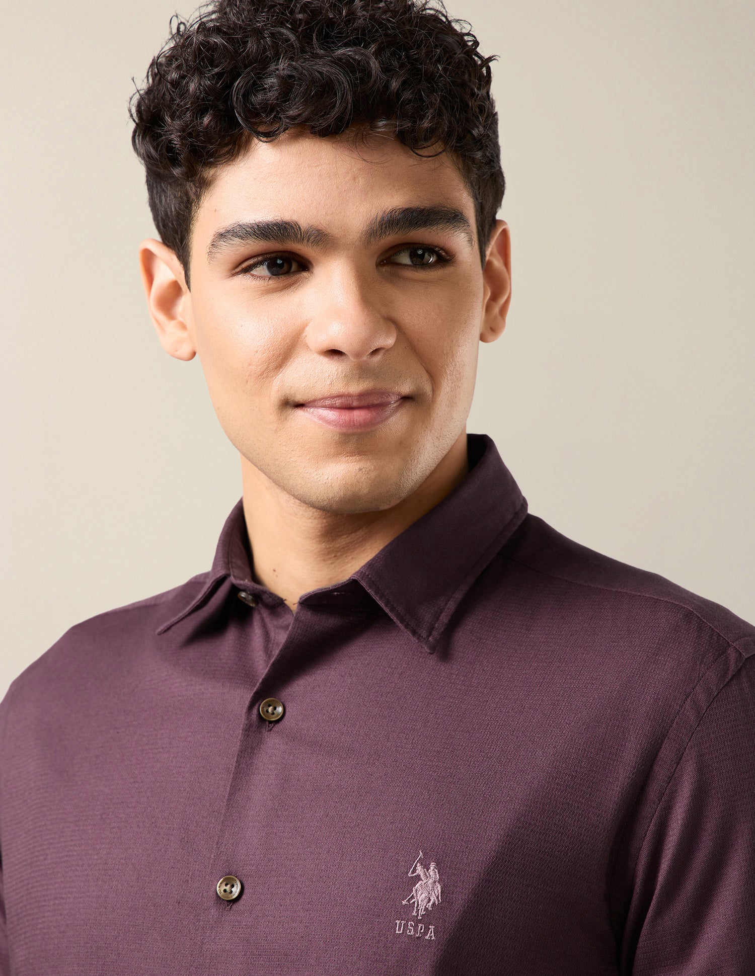 Solid Regular Fit Shirt Wine - U.S. Polo Assn. India | Large