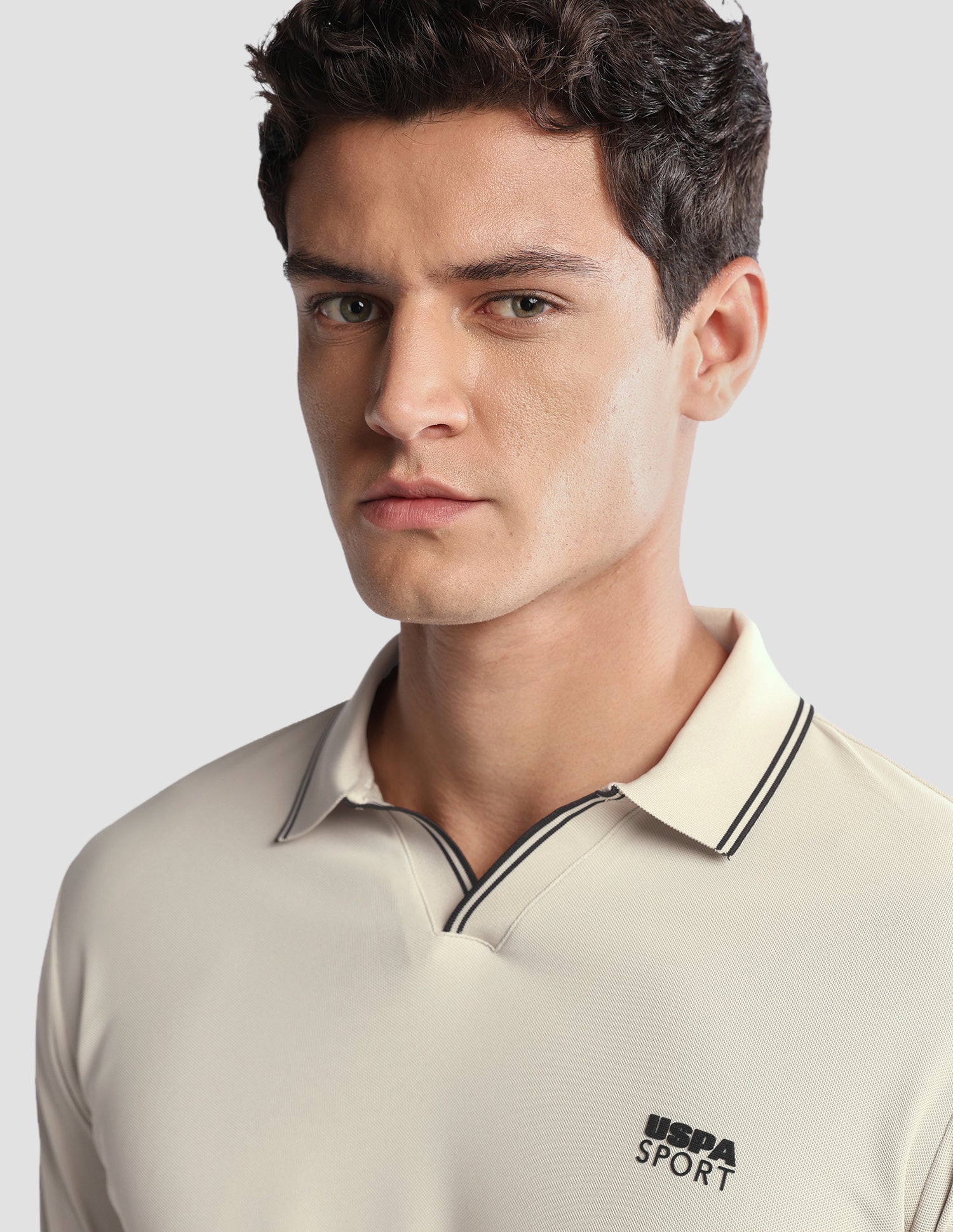 Solid Regular Fit Active Polo Shirt Beige - U.S. Polo Assn. India | Large