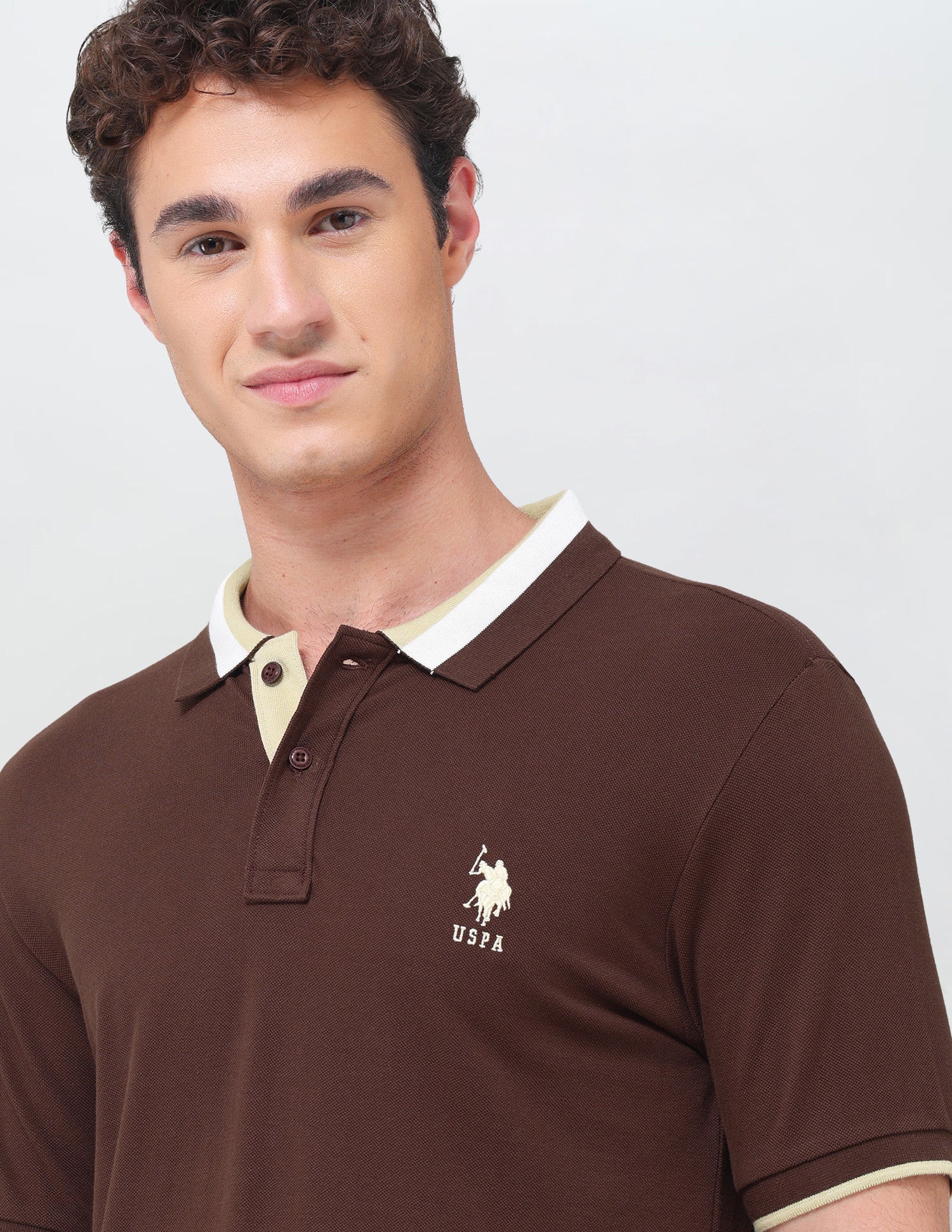 Solid Regular Fit Polo Shirt Dark Brown - U.S. Polo Assn. India | Large