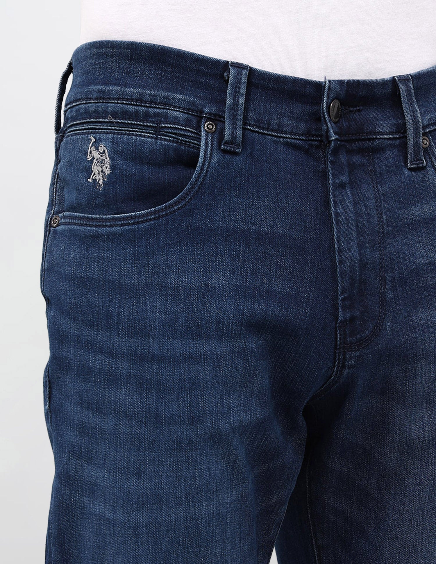 Brandon Slim Tapered Fit Blue Jeans Dark Blue - U.S. POLO ASSN. | Large