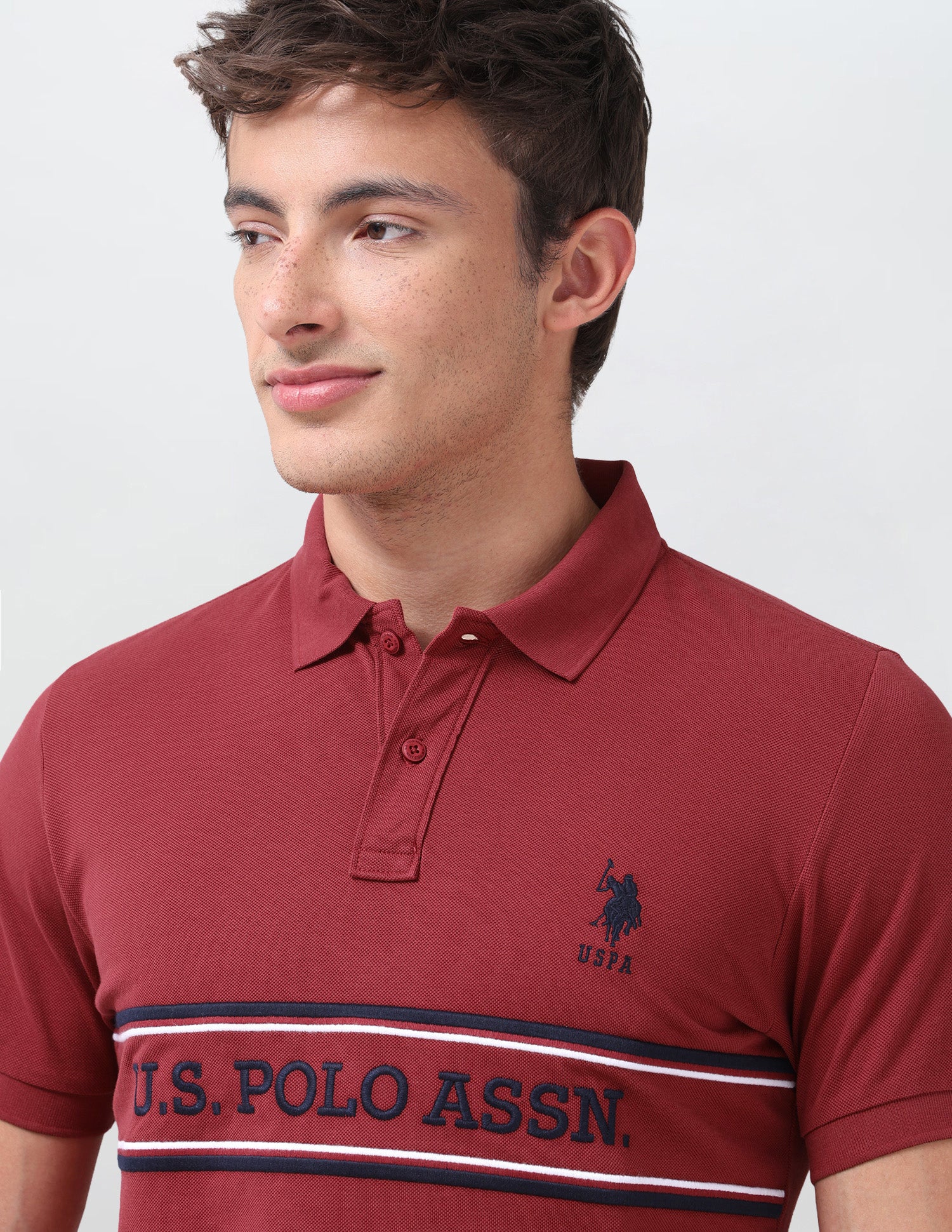 Brand Embroidered Regular Fit Polo Shirt Red - U.S. Polo Assn. India | Large
