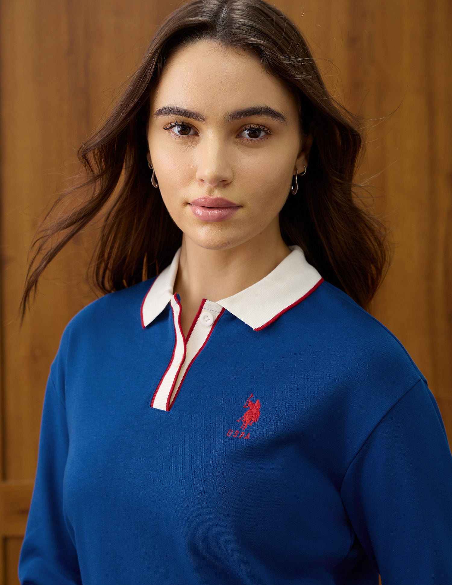 Colourblocked Regular Fit Polo Collar Sweater Blue - U.S. POLO ASSN. | Large