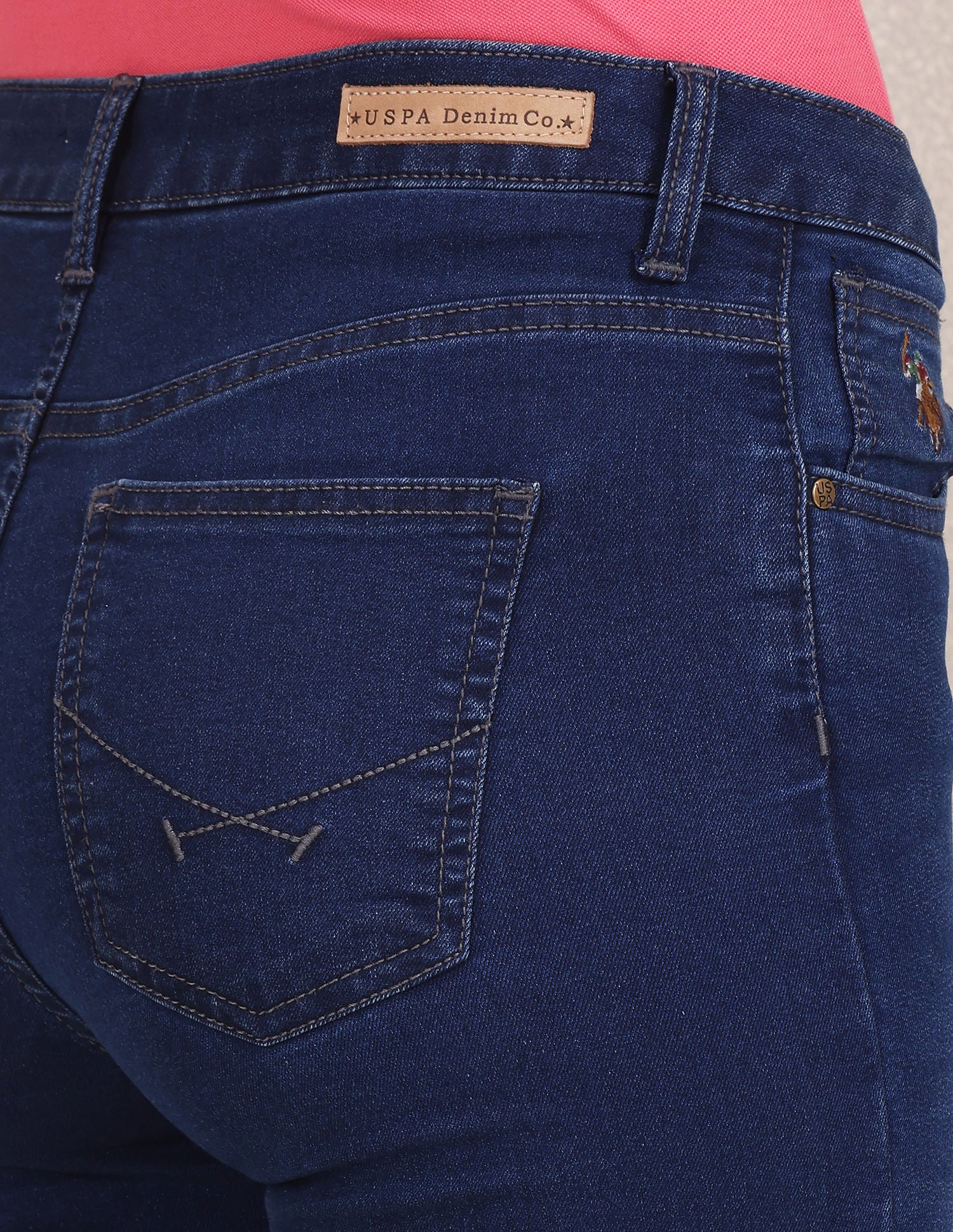 High Rise Stone Wash Jeans Blue - U.S. Polo Assn. India | Large