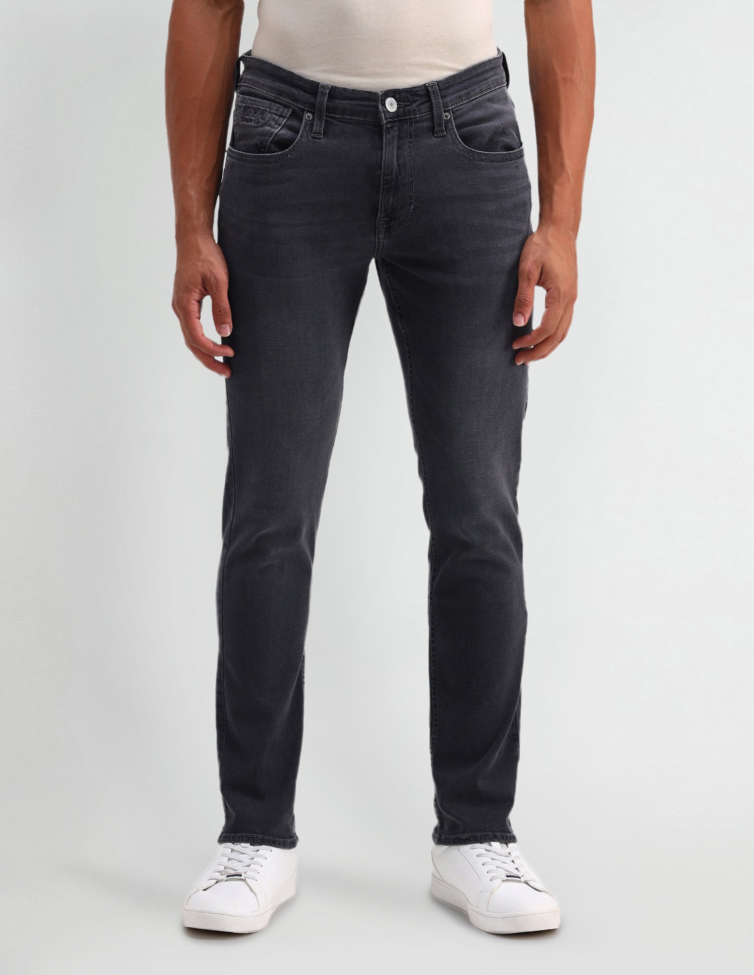 Brandon Slim Tapered Fit Grey Jeans Grey - U.S. Polo Assn. India | Large