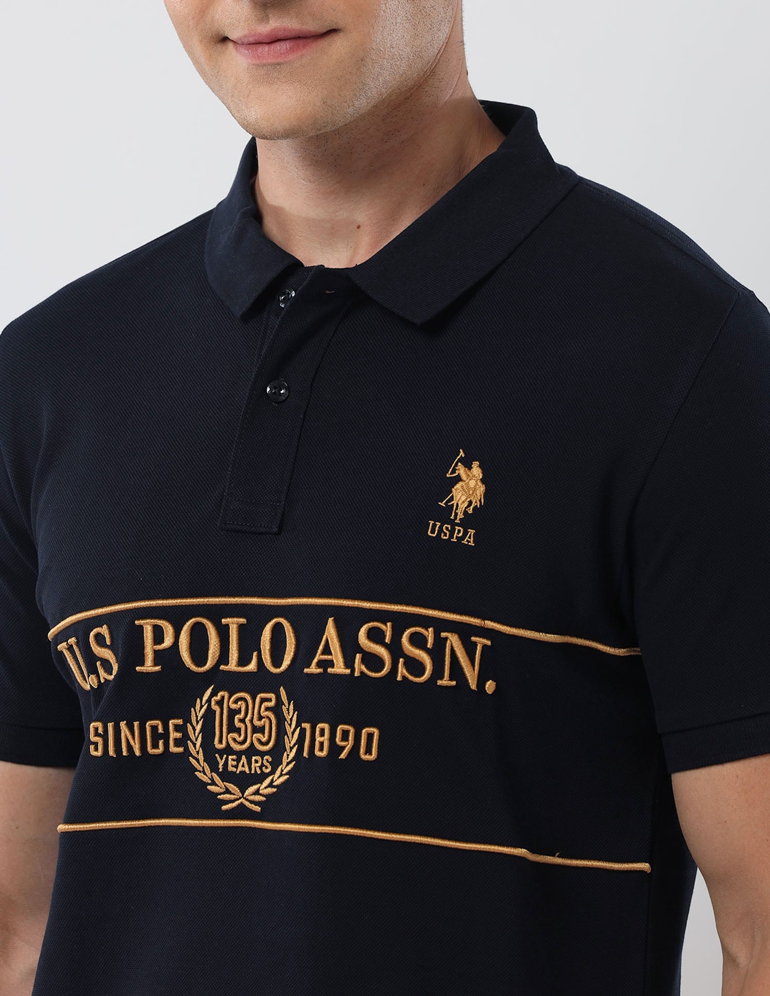 Brand Embroidered135 Anniversary Polo Shirt Navy - U.S. POLO ASSN. | Large