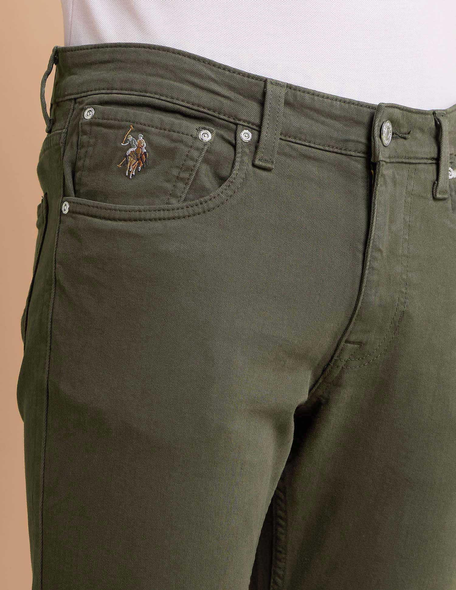 Brandon Slim Tapered Fit Green Jeans Olive - U.S. POLO ASSN. | Large