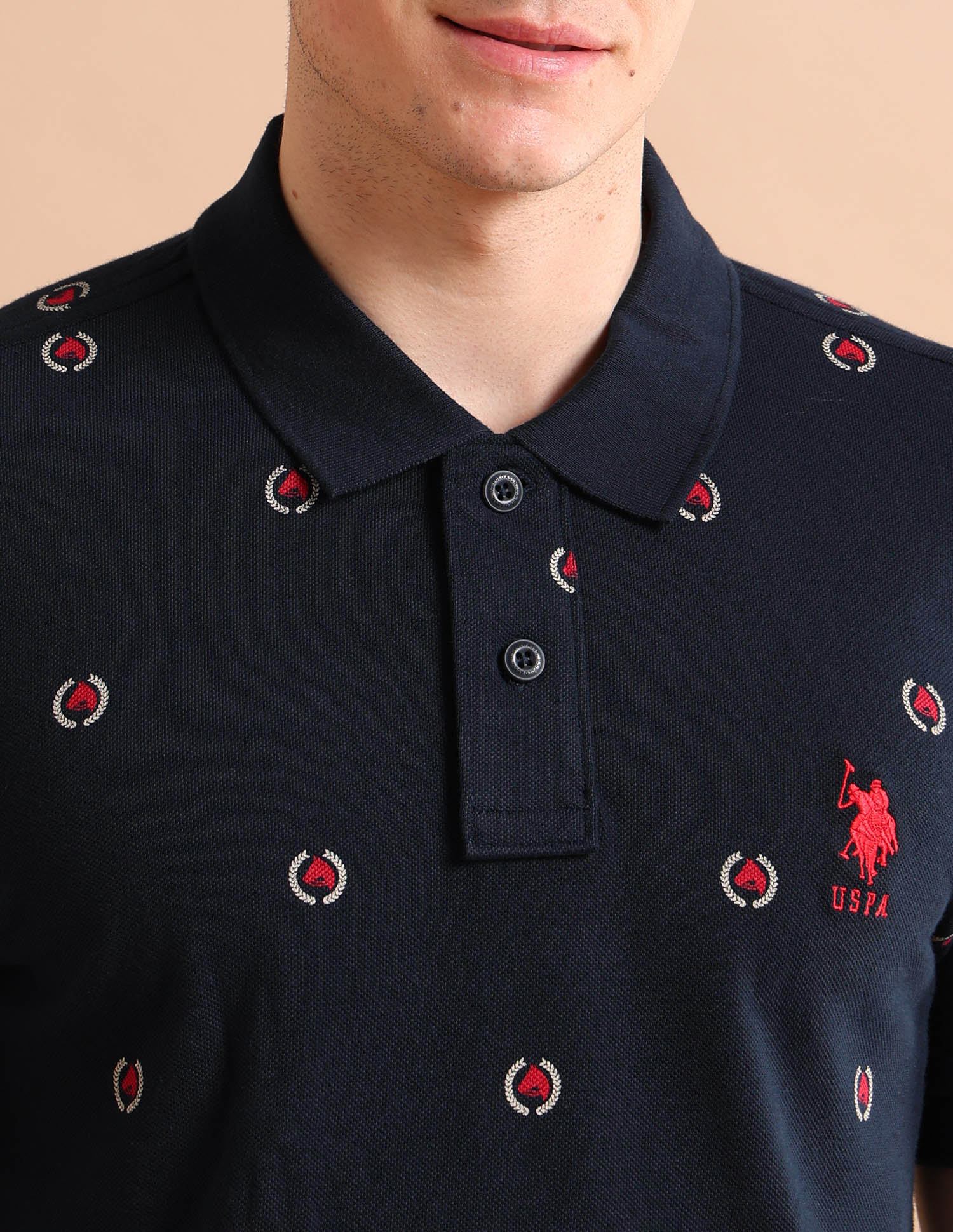 Heritage Print Polo Shirt Navy - U.S. POLO ASSN. | Large