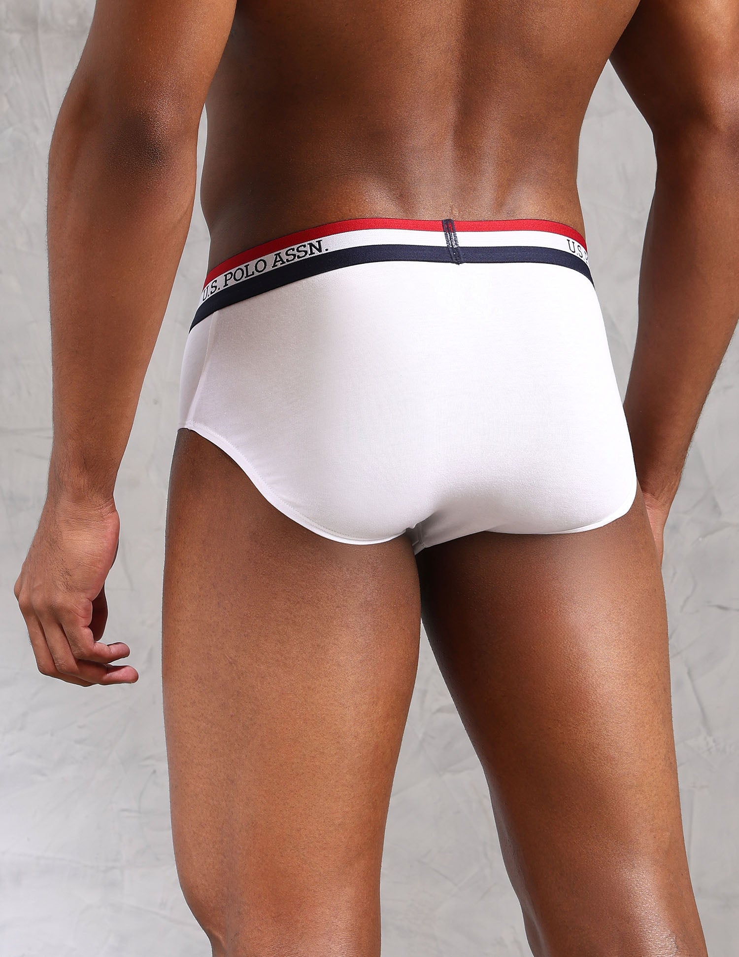 Striped Waistband EB002 Briefs - Pack Of 2 White and Navy - U.S. POLO ASSN. | Large