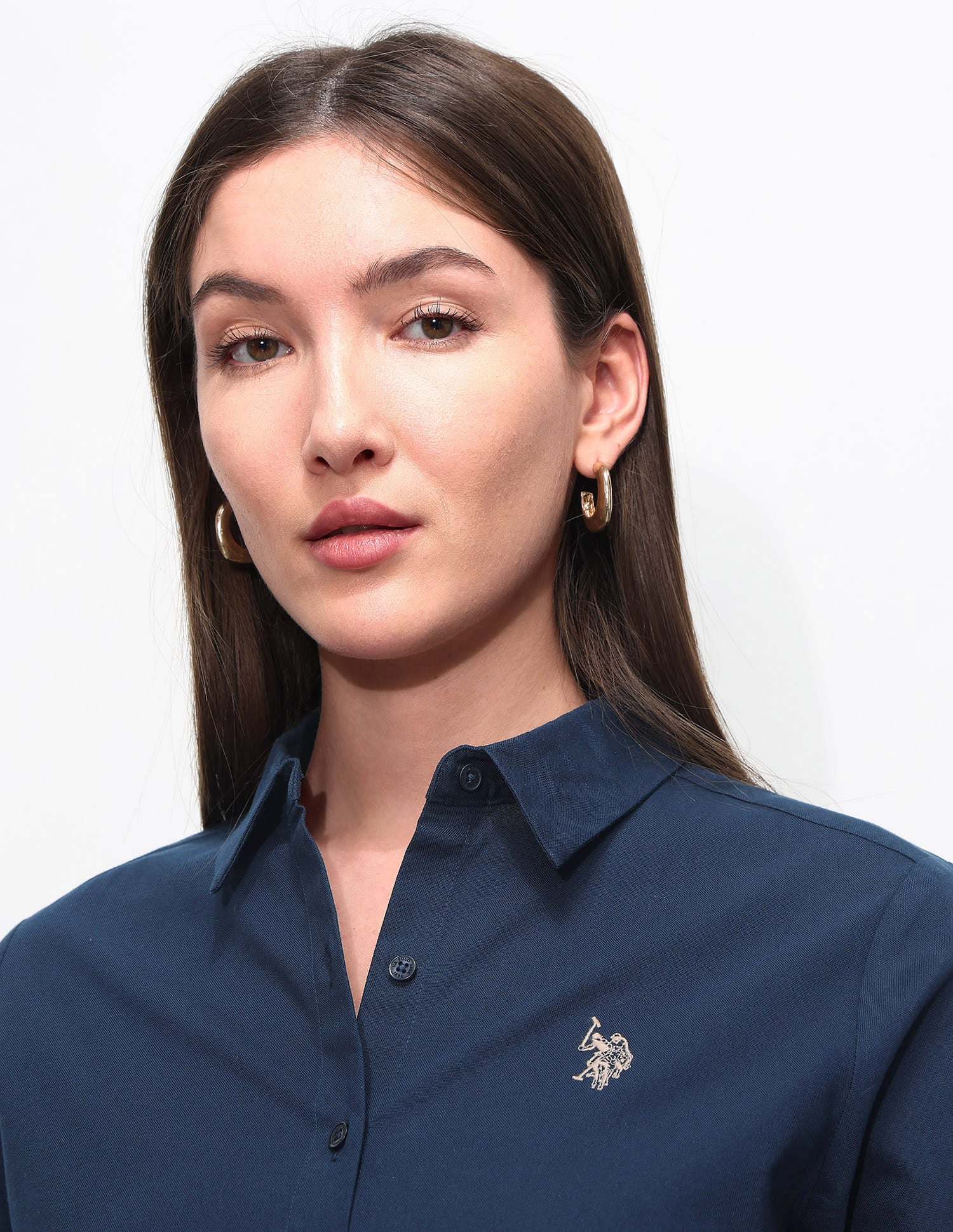 Regular Fit Solid Shirt Navy - U.S. Polo Assn. India | Large