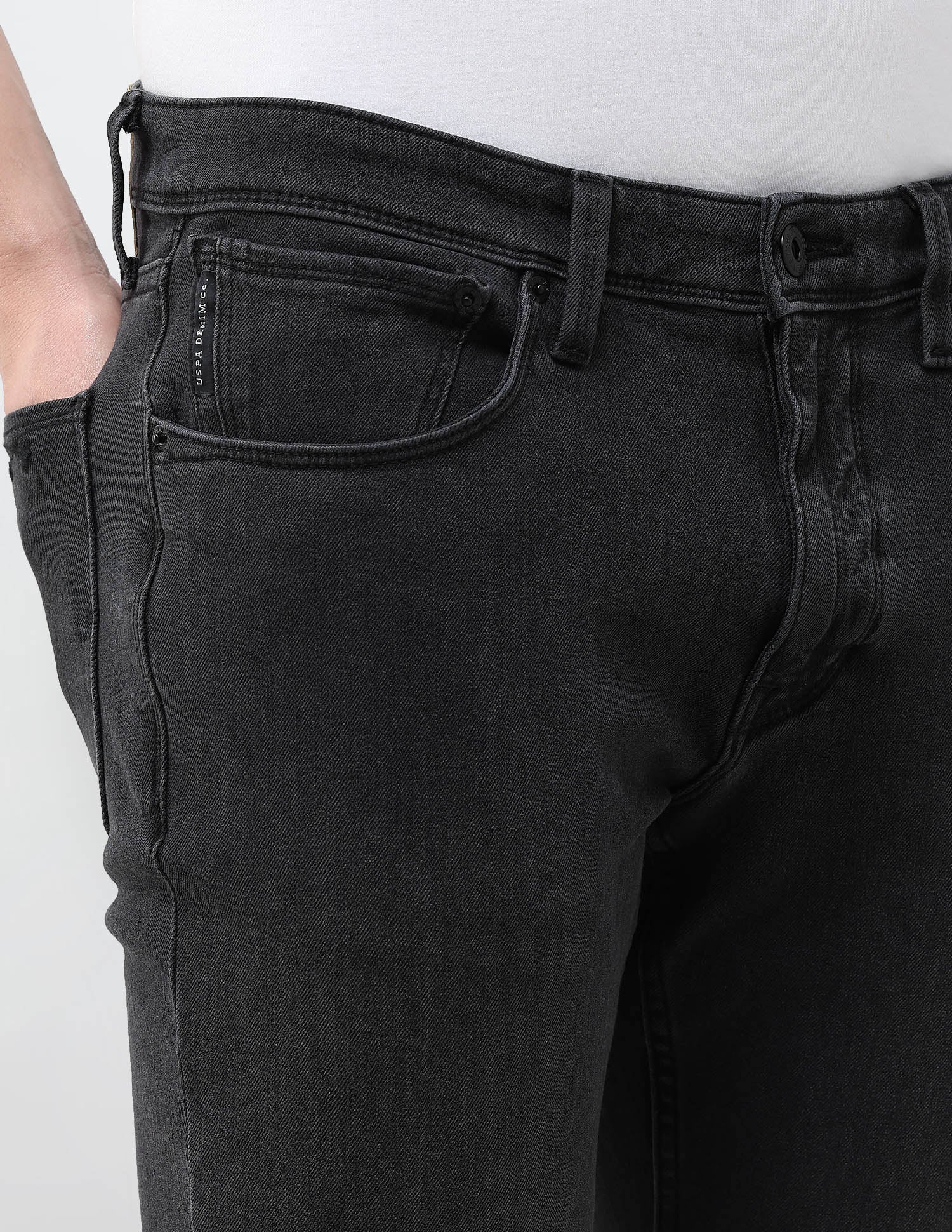 Brandon Slim Tapered Fit Black Jeans Black - U.S. Polo Assn. India | Large