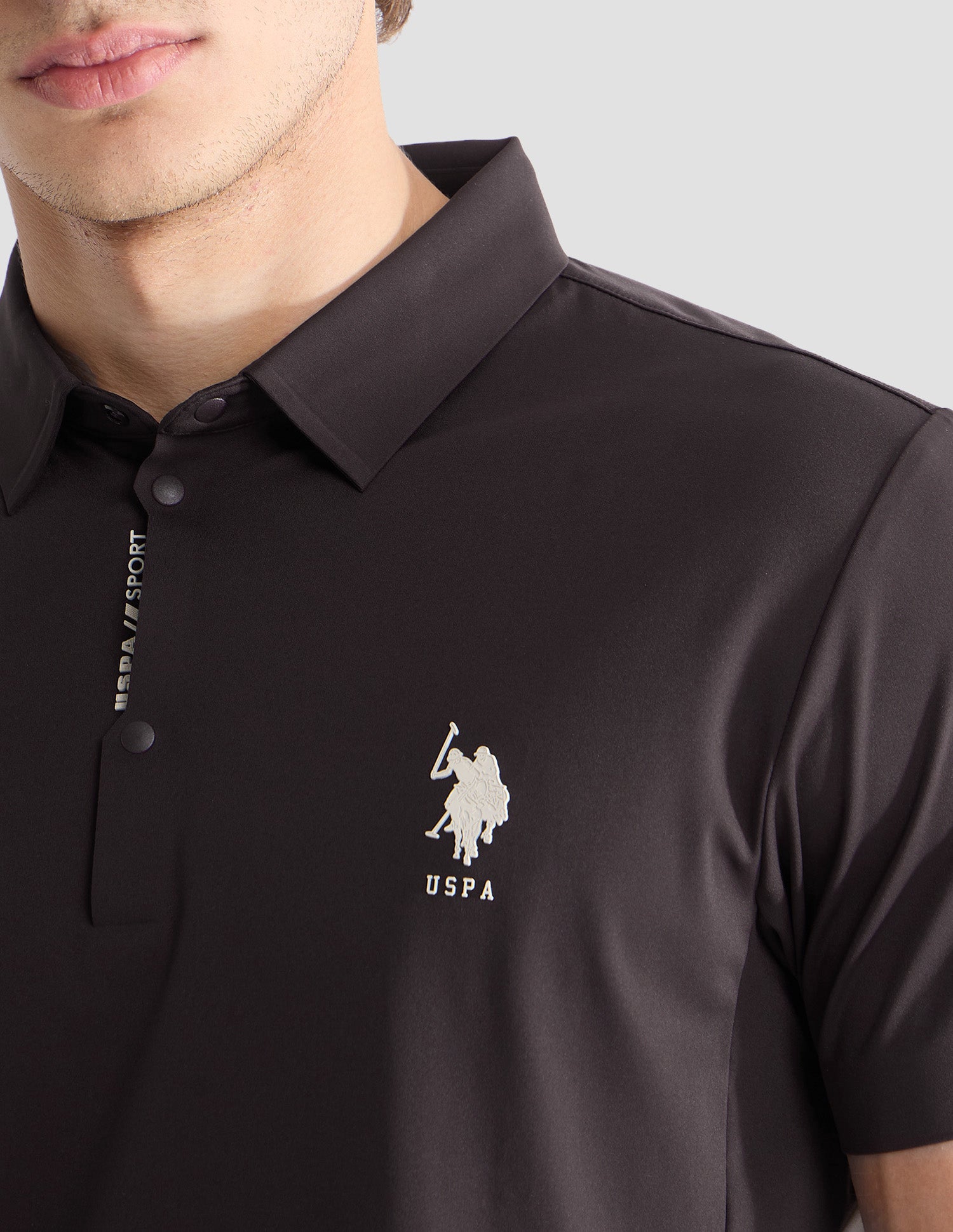 Solid Slim Fit Active Polo Shirt Dark Brown - U.S. Polo Assn. India | Large