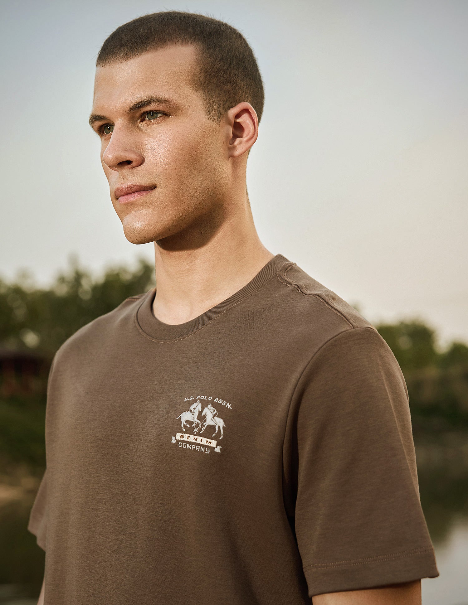 Relaxed Fit Pure Cotton T-Shirt Brown - U.S. Polo Assn. India | Large