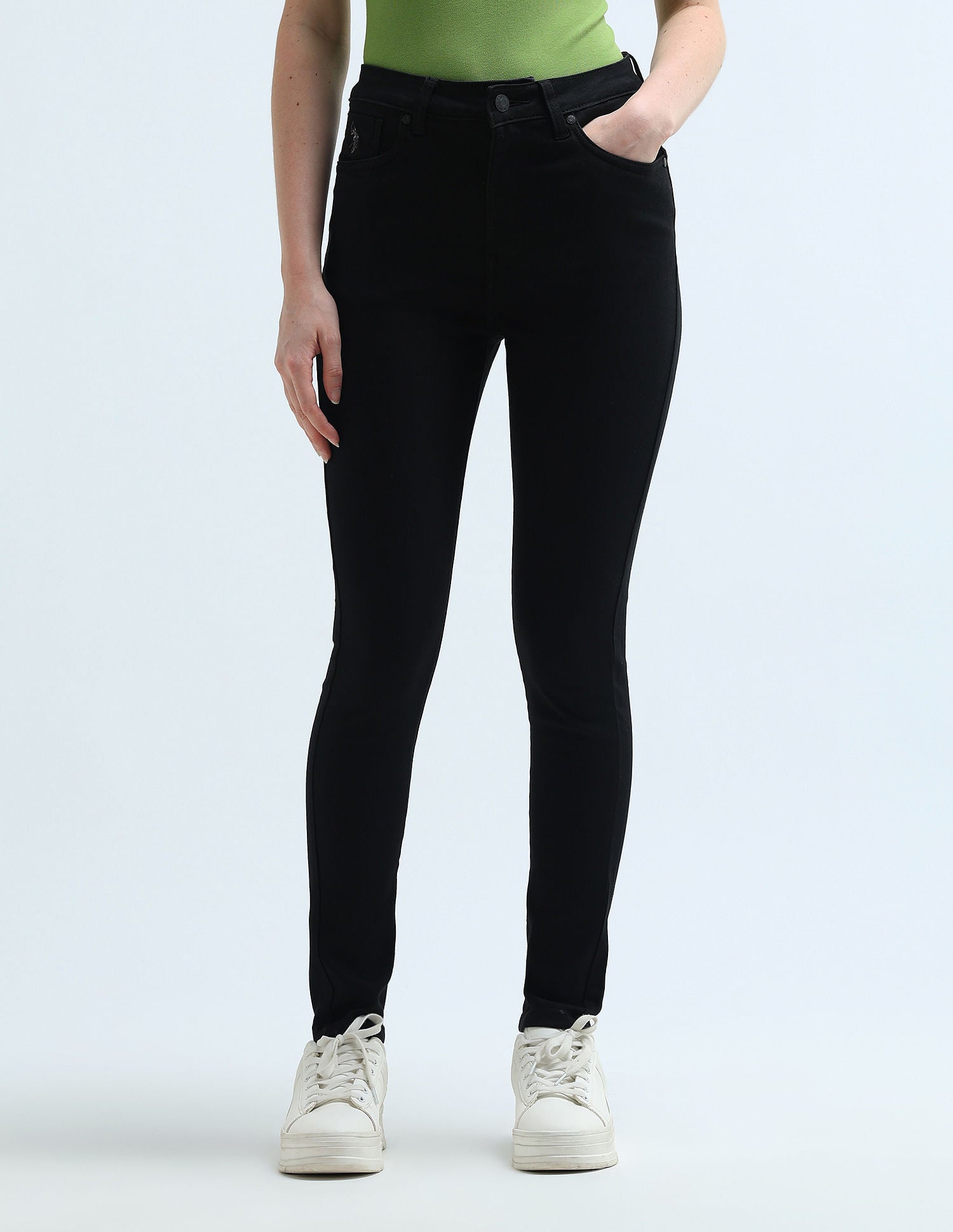 High Rise Super Skinny Fit Jeans Black - U.S. POLO ASSN. | Large