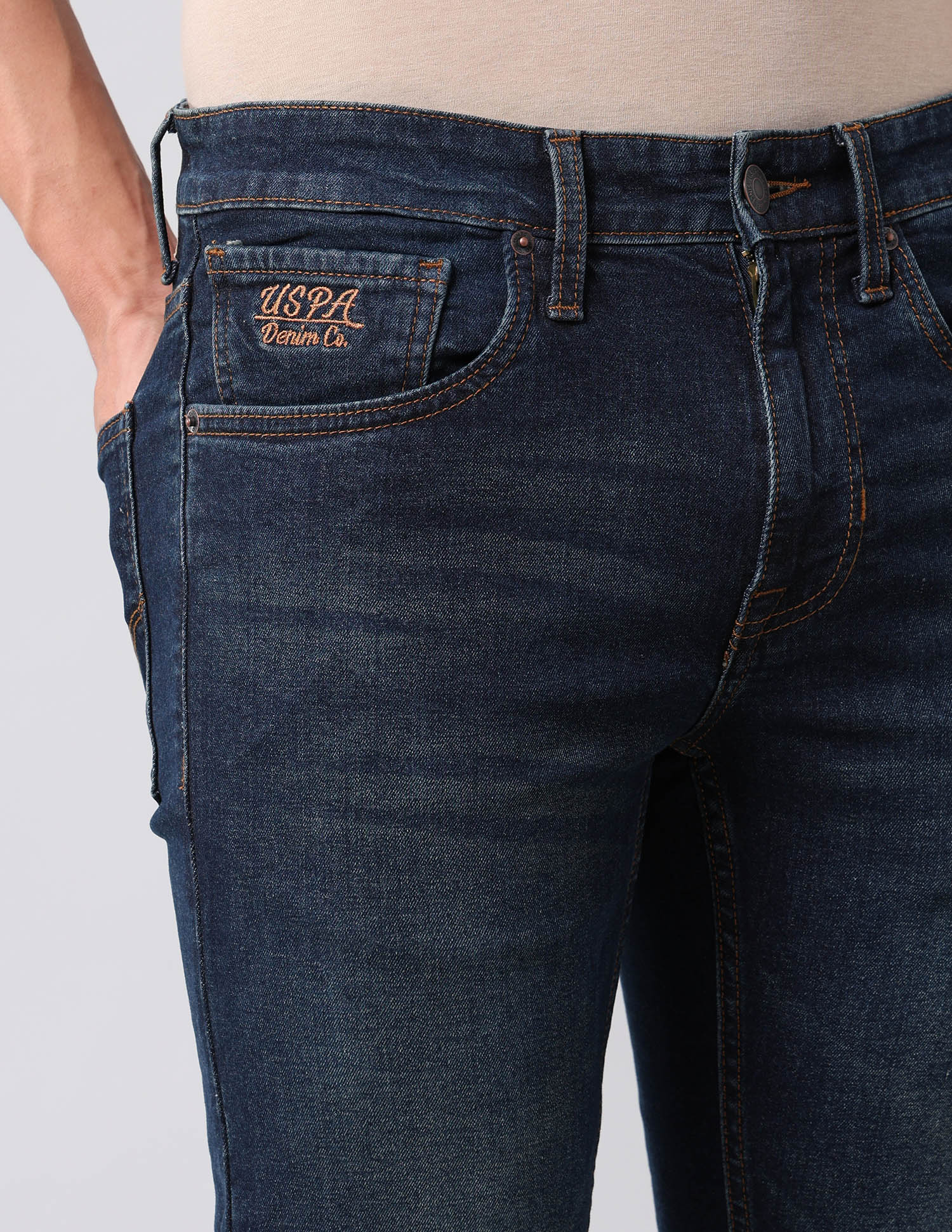Regallo Skinny Fit Blue Jeans Dark Wash - U.S. Polo Assn. India | Large
