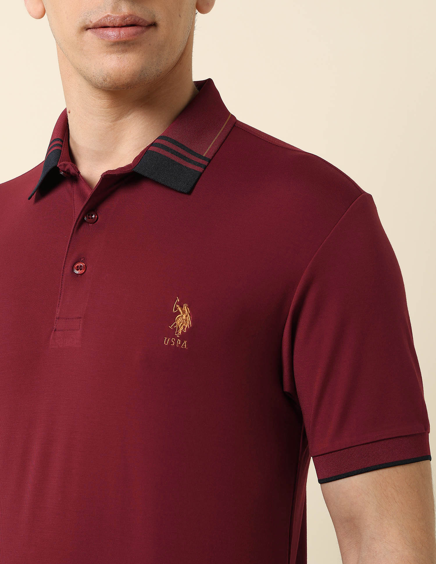 Solid Gentleman's Club Polo Shirt Maroon - U.S. Polo Assn. India | Large