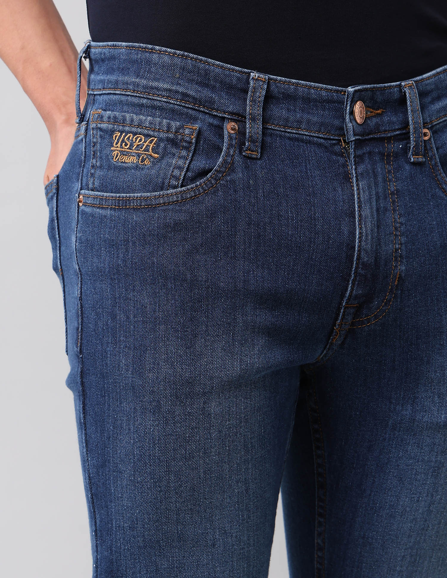 Regallo Skinny Fit Blue Jeans Dark Blue - U.S. Polo Assn. India | Large