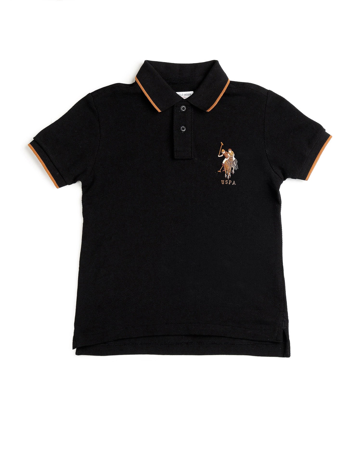 Boys Graphic Brand Printed Polo Shirt Black - U.S. POLO ASSN. | Large